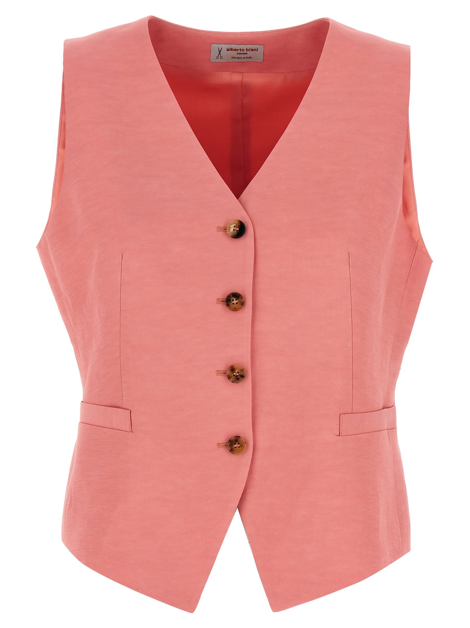 Alberto Biani Linen Viscose Vest – 66% viscose, 34% linen