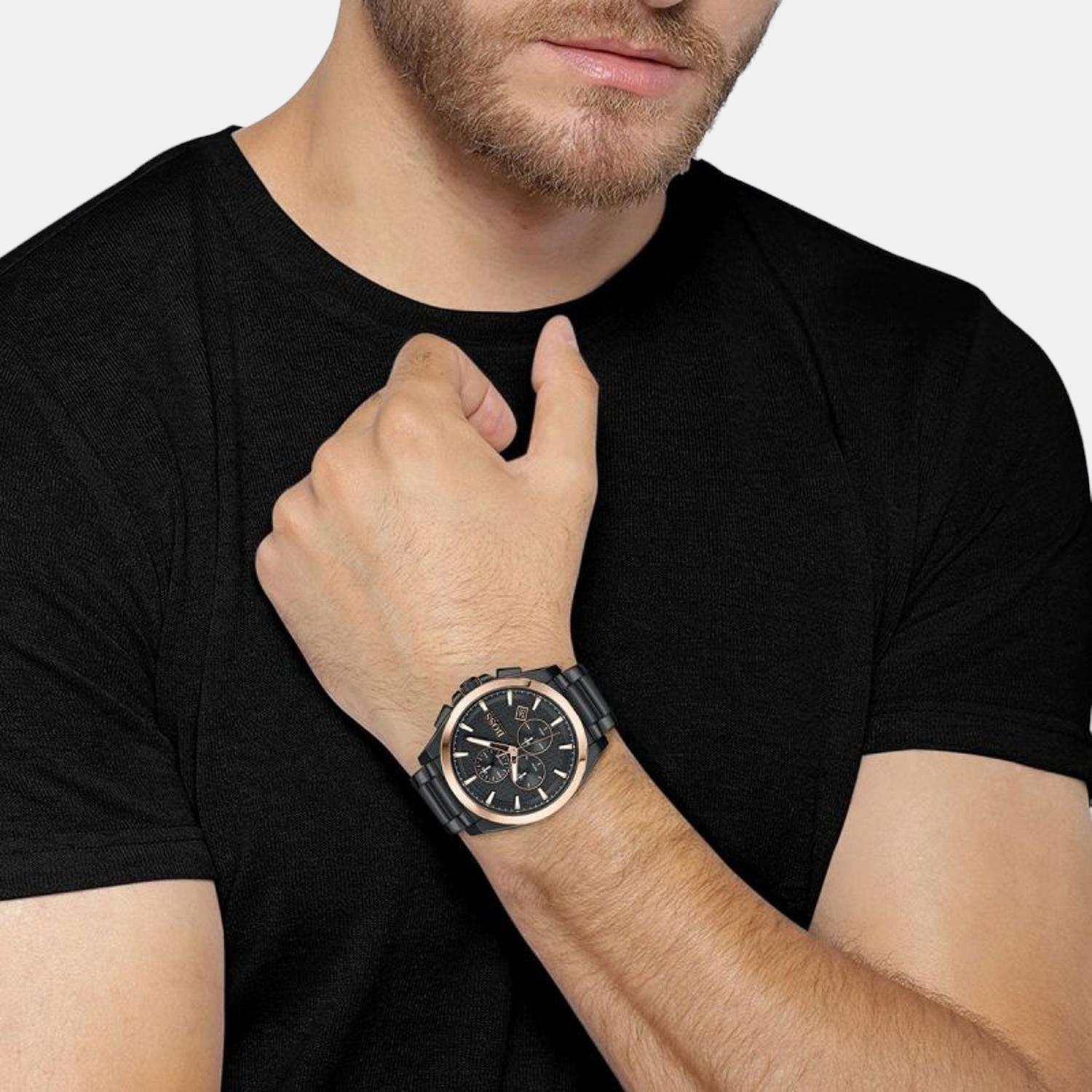 Boss Grandmaster Men Quartz Black Dial Chronograph Stainless Steel Watch 1513885 - view 3