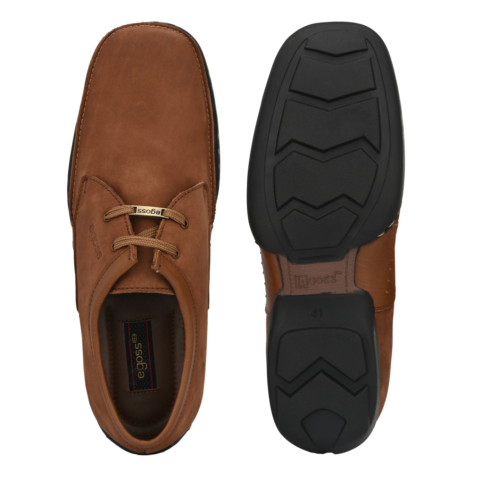 egoss-shoes Egoss Casual Derby Lace Up Nubuck Leather Shoes For Men - view 2