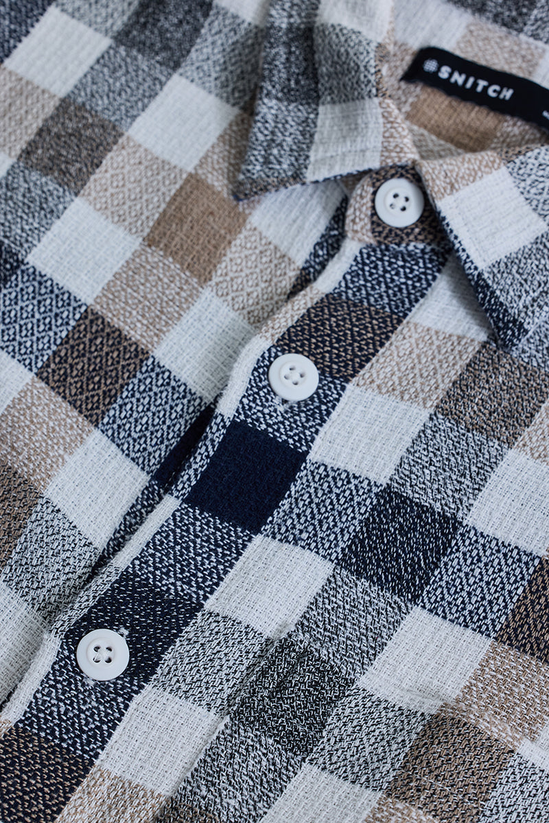 SNITCH Navy Box Fit Gingham Shirt - view 2