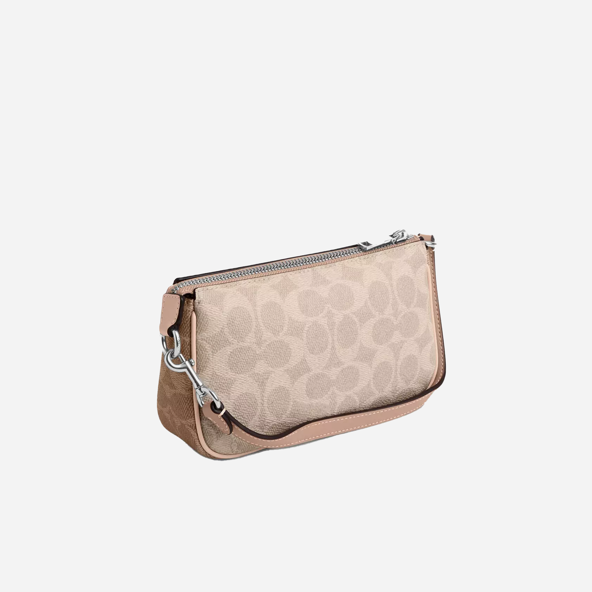 COACH Nolita 19 In Blocked Signature Canvas Silver/Sand/Taupe Multi - view 2