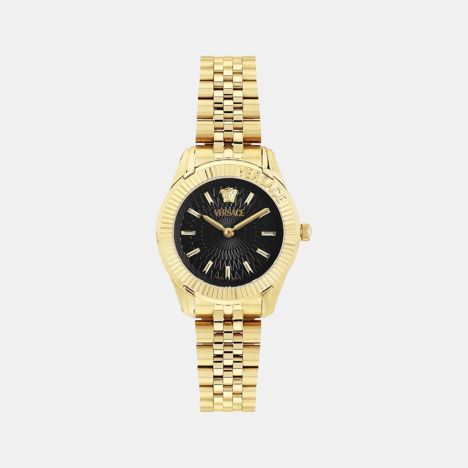 Versace Greca Time Women Quartz Black Dial Analog Stainless Steel Watch VE9CA0424
