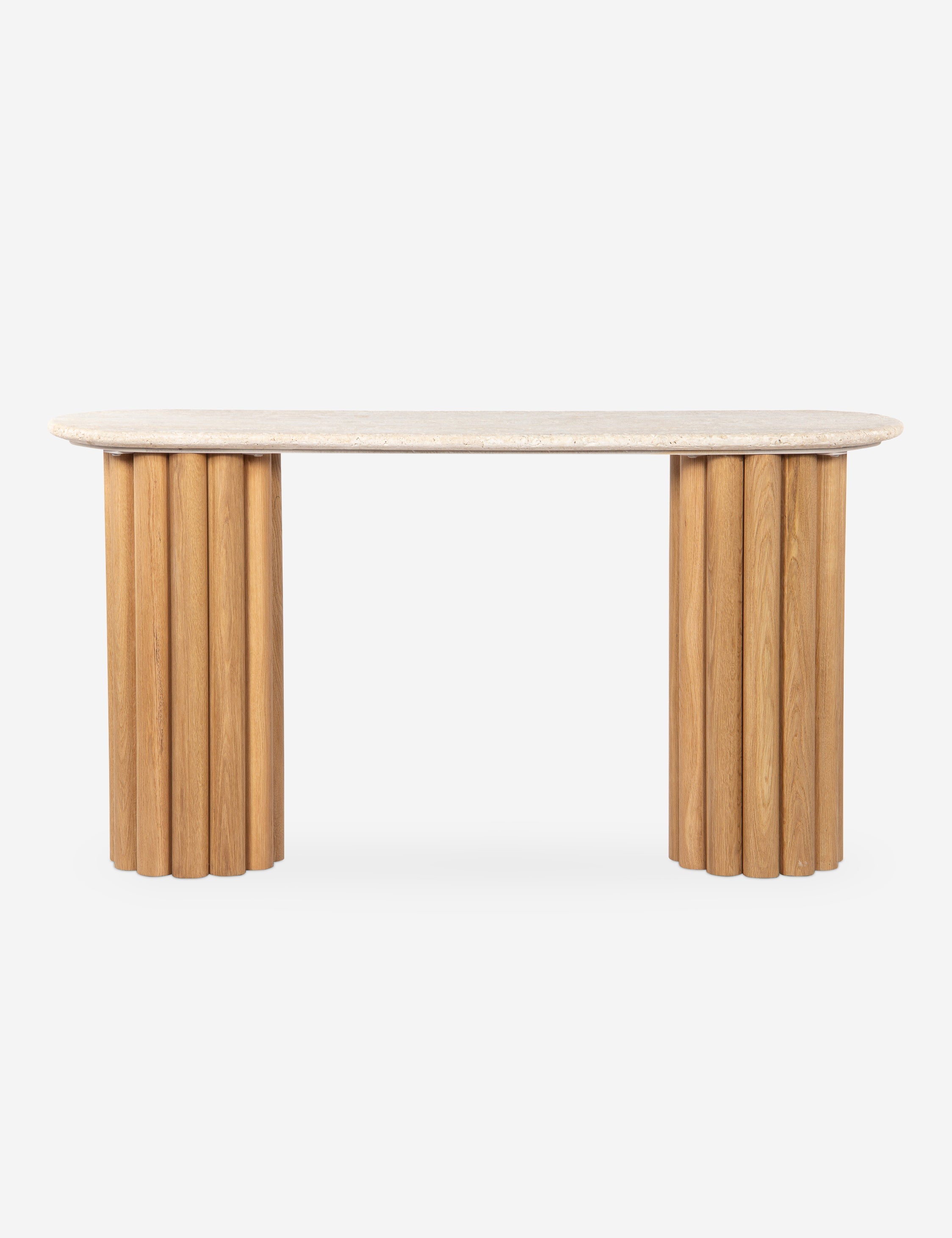 Lulu and Georgia Bondel Console Table – Natural and Travertine - view 2