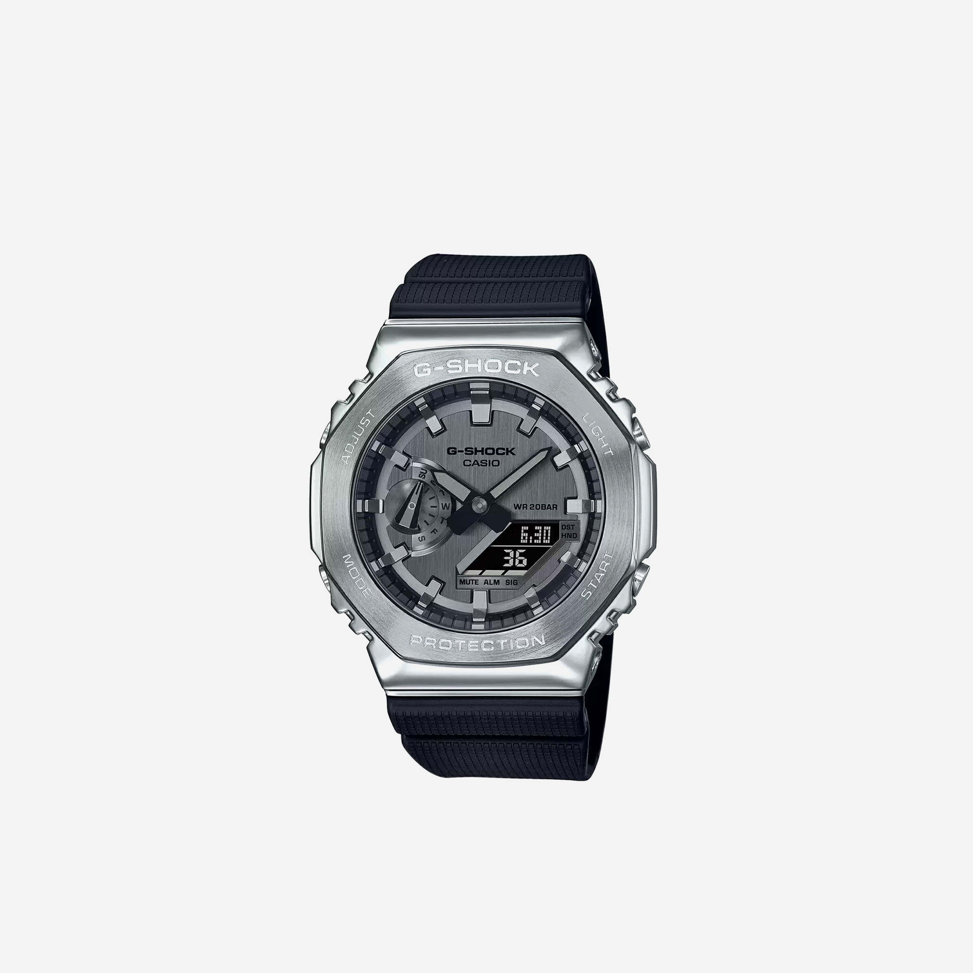 Casio G-Shock GM-2100 Series Silver And Black Analog-Digital GM-2100-1A