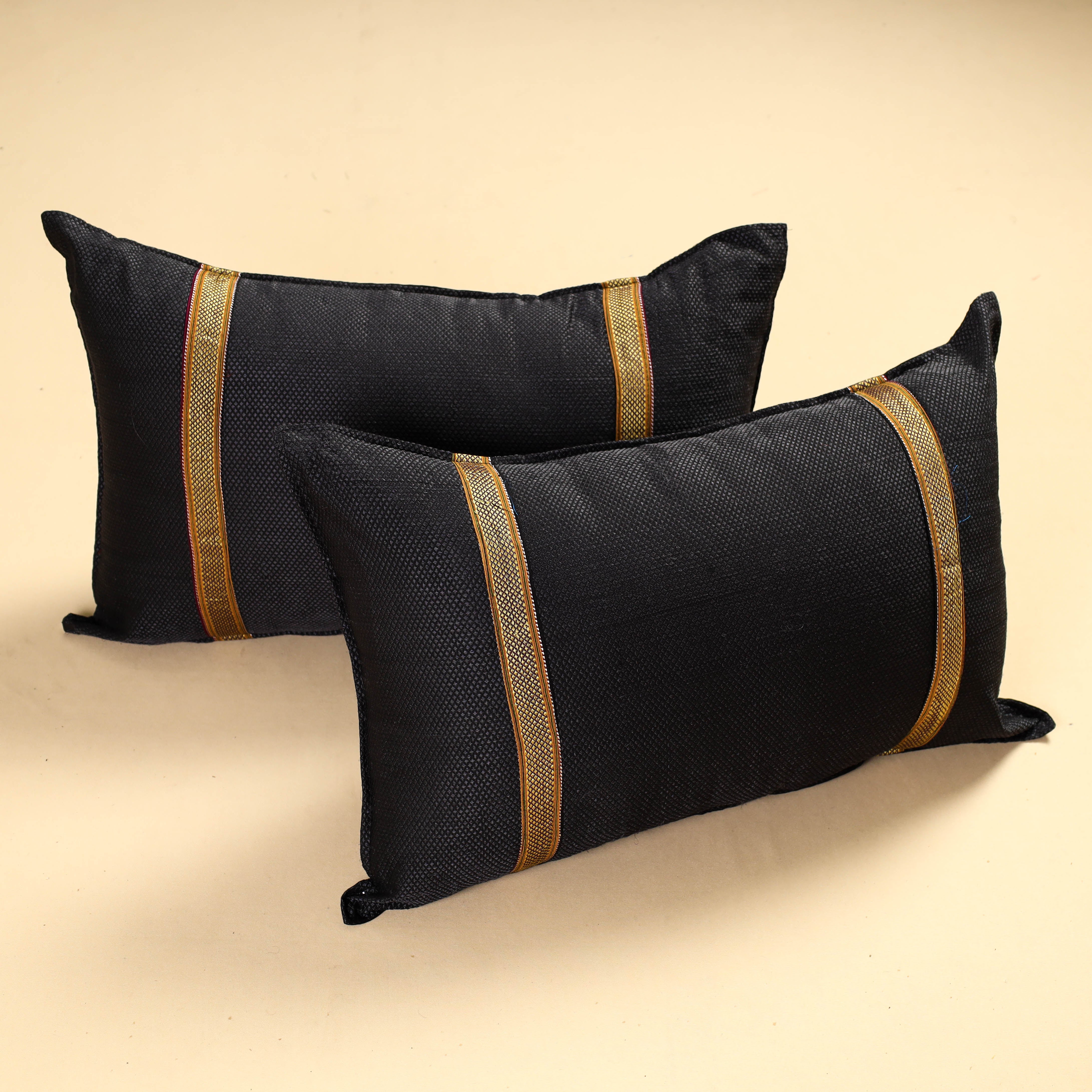 NOORI BAZAR Black - Khun Weave Cotton Pillow Covers (Set of 2) - view 2