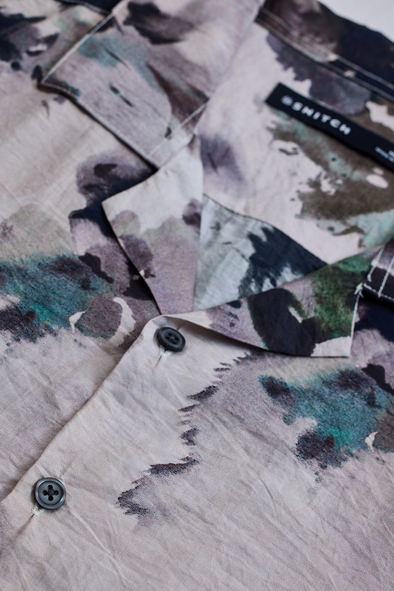 SNITCH Light Grey Abstract Box Fit Shirt - view 2