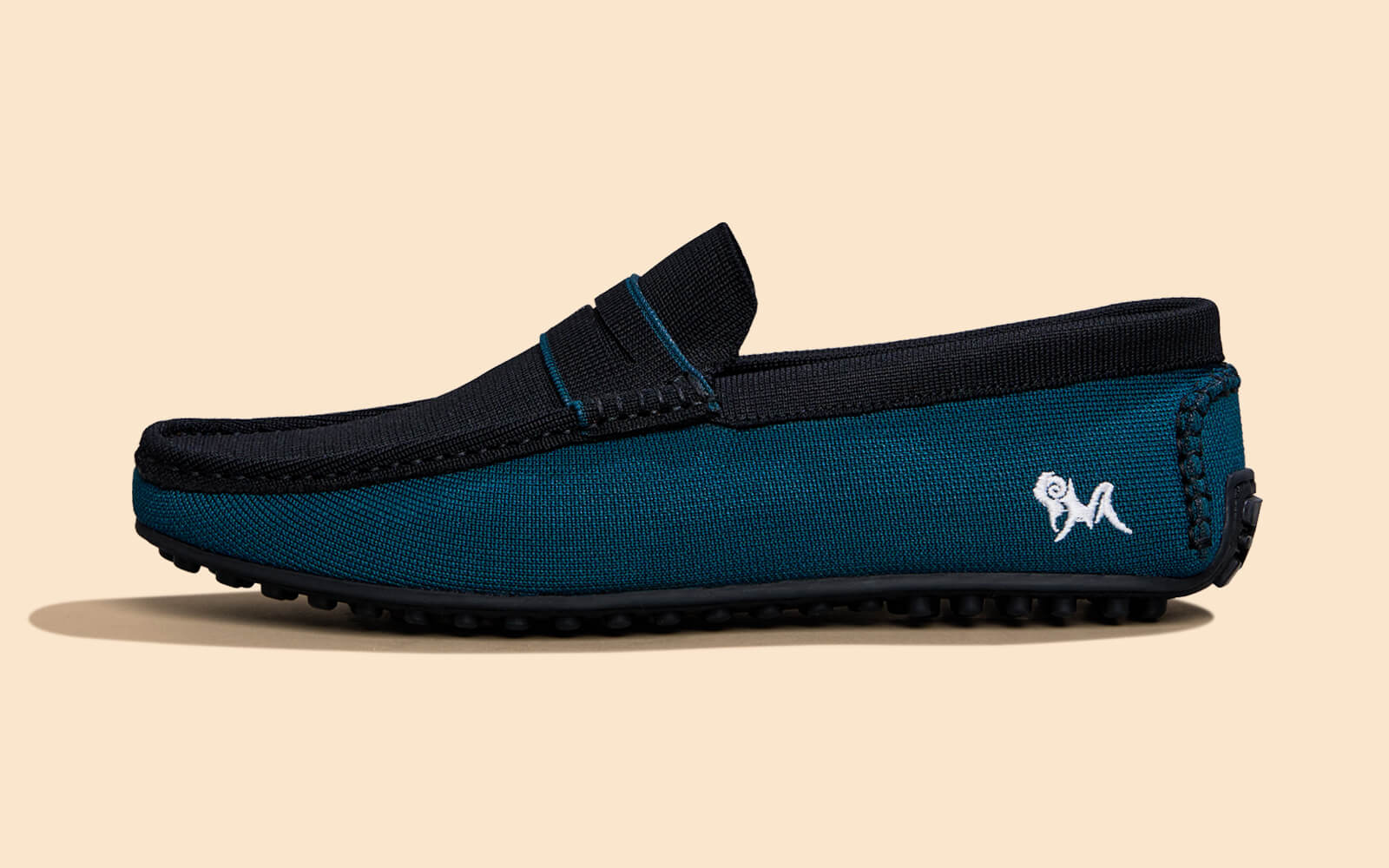 Neeman's ReLive Knit Color Block Loafers : Teal/Black