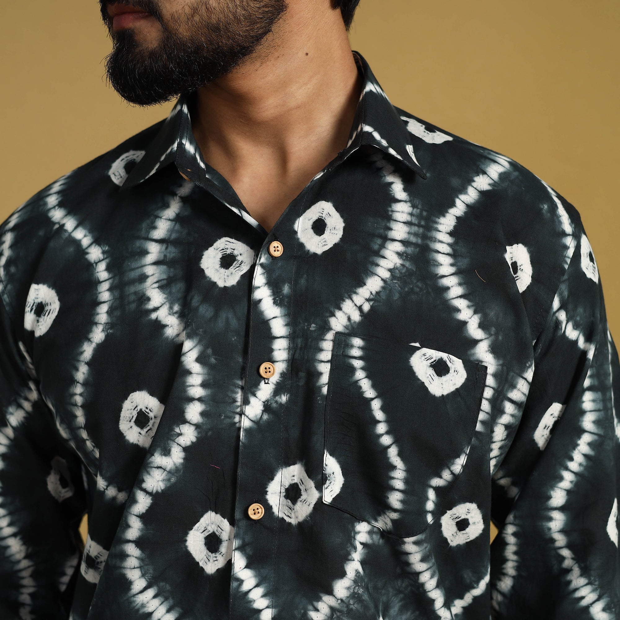 ITOKRI CASUALS Black - Full Sleeve Tie & Dye Cotton Men Shibori Shirt 02 - view 3