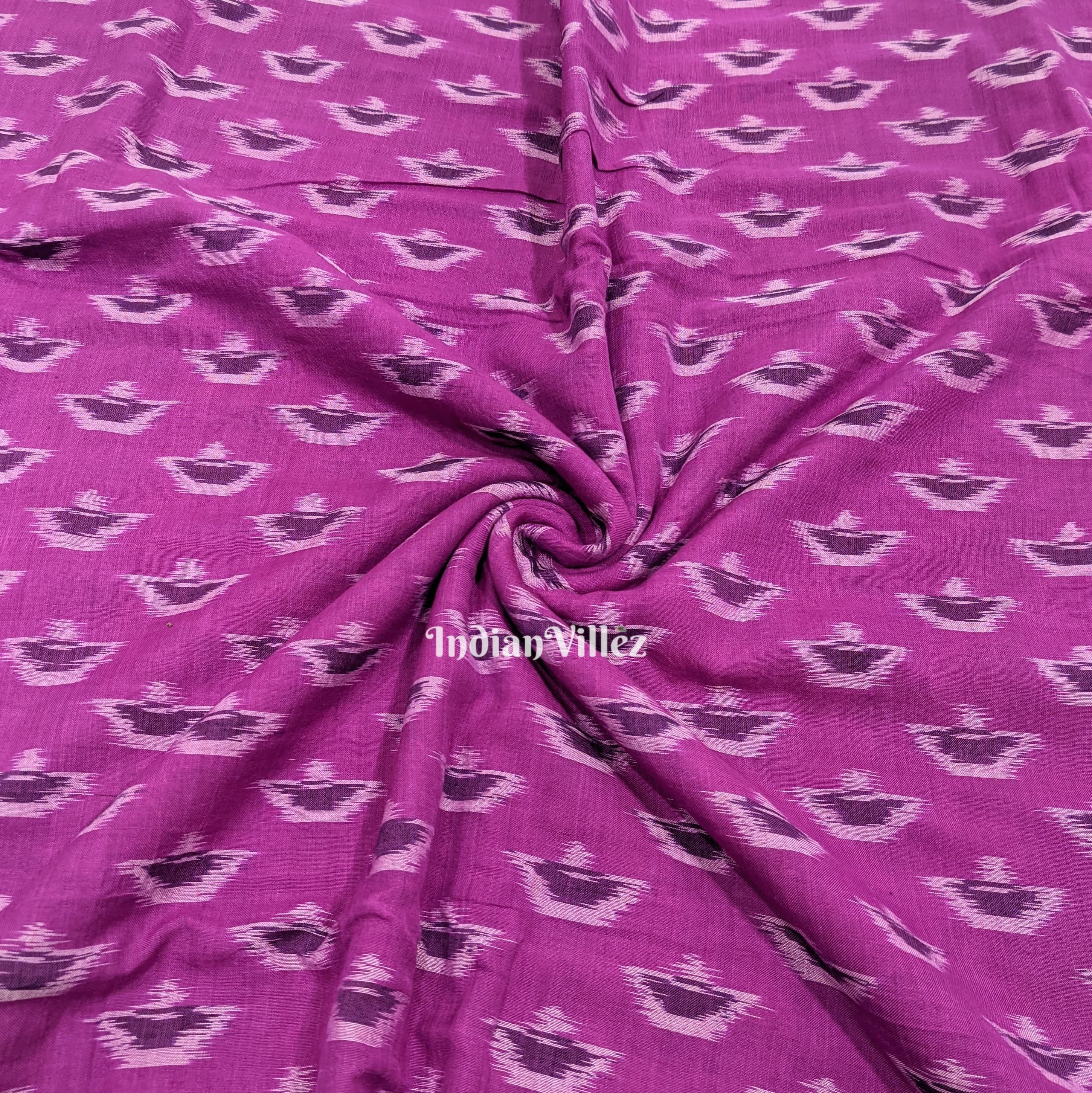 IndianVillèz Lavender Sambalpuri Ikat Cotton Fabric