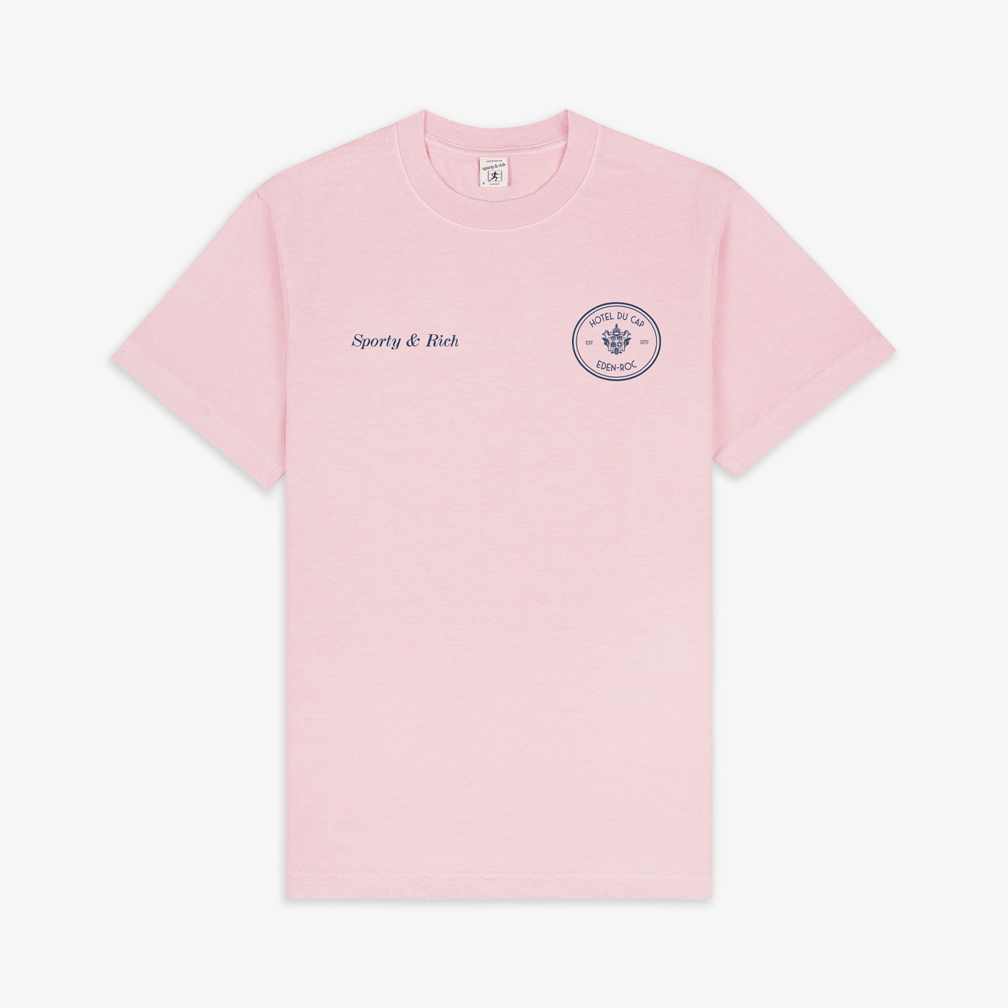 Sporty & Rich | Hotel Du Cap T-shirt { Eden Pink/navy