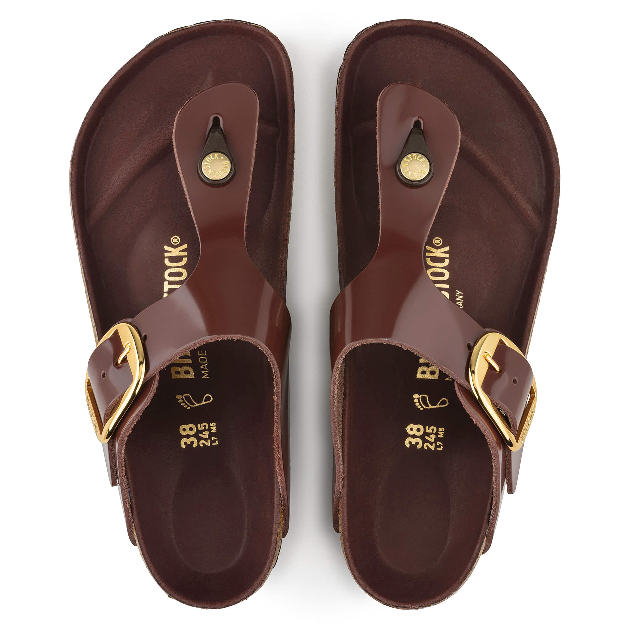 Birkenstock Gizeh Big Buckle Natural Leather Patent - view 2