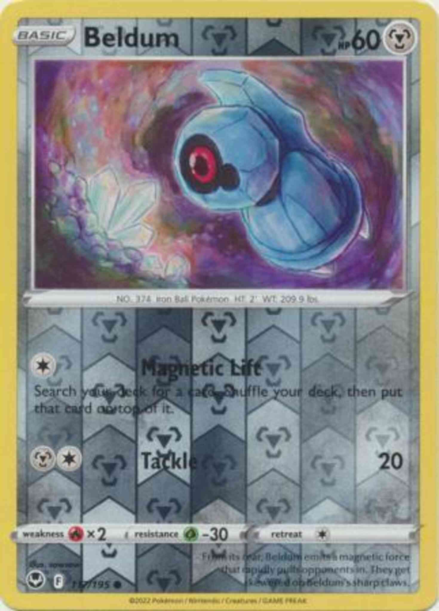 Common swsh12-117 reverse – Pokémon Beldum - 117/195 - Common [swsh12-117] [Reverse Holo]