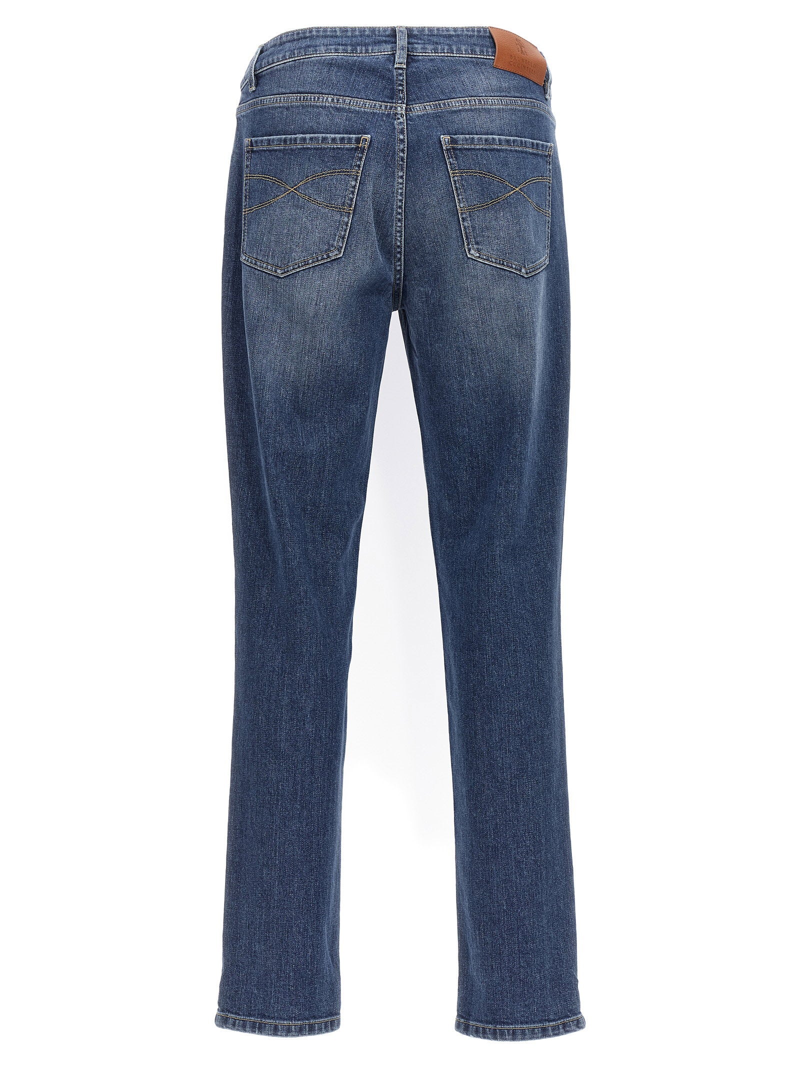 Brunello Cucinelli Logo Embroidery Stretch Jeans - view 2