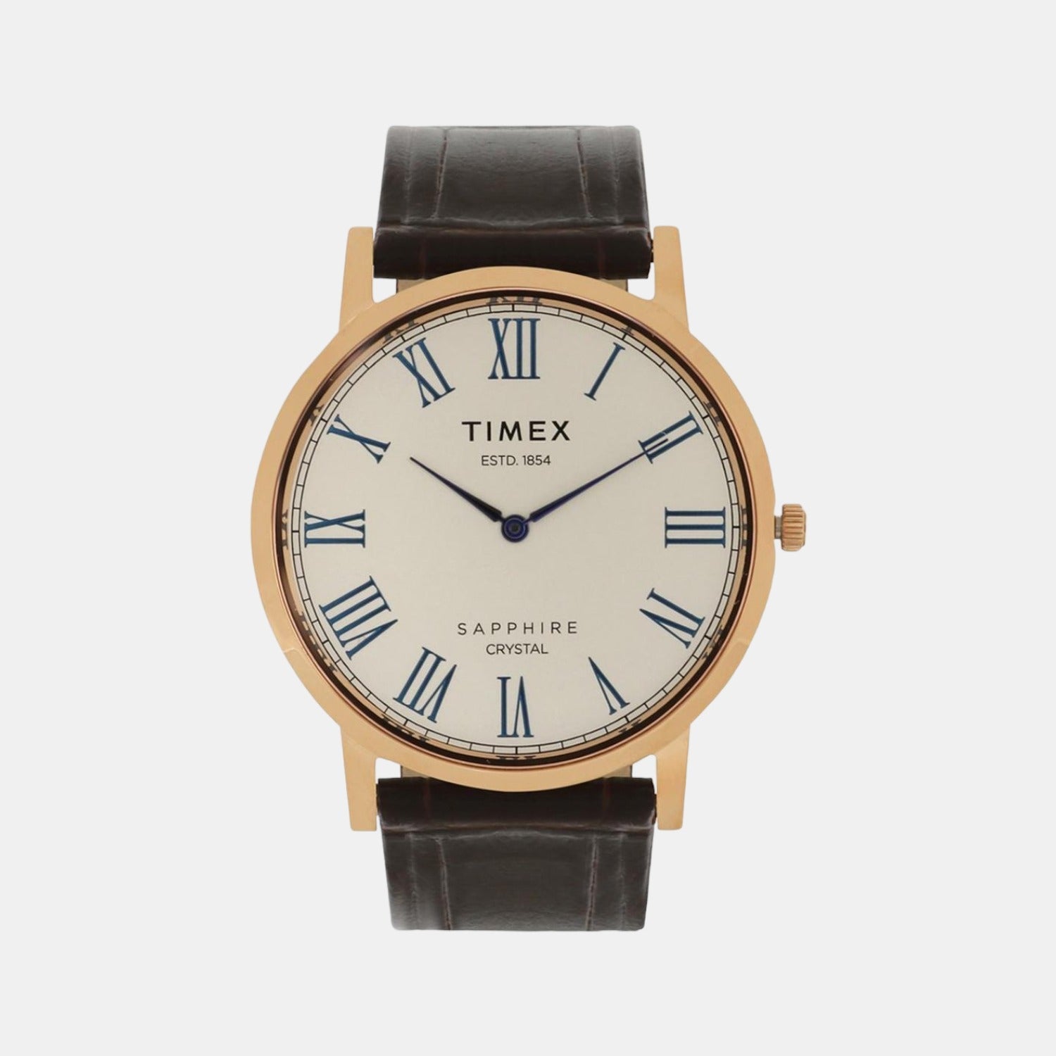 Timex Empera Men Quartz Silver Dial Analog Leather Watch TWEG17404