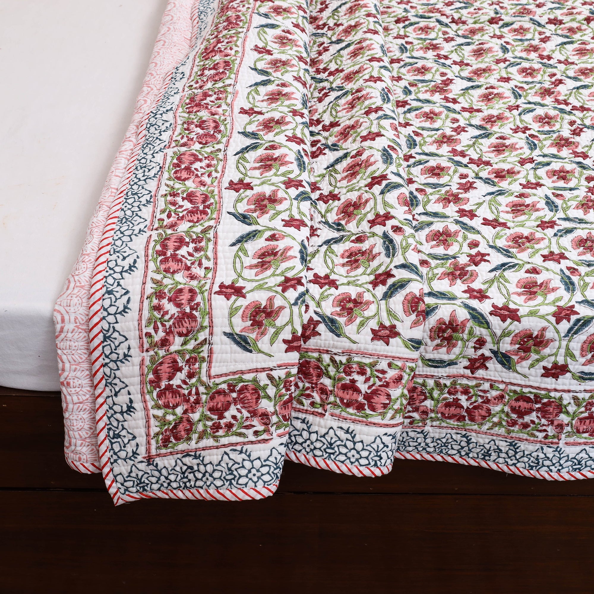 HAVELI CHRONICLES Brown - Double - Reversible Sanganeri Block Print Cotton Quilt Set 11 - view 4
