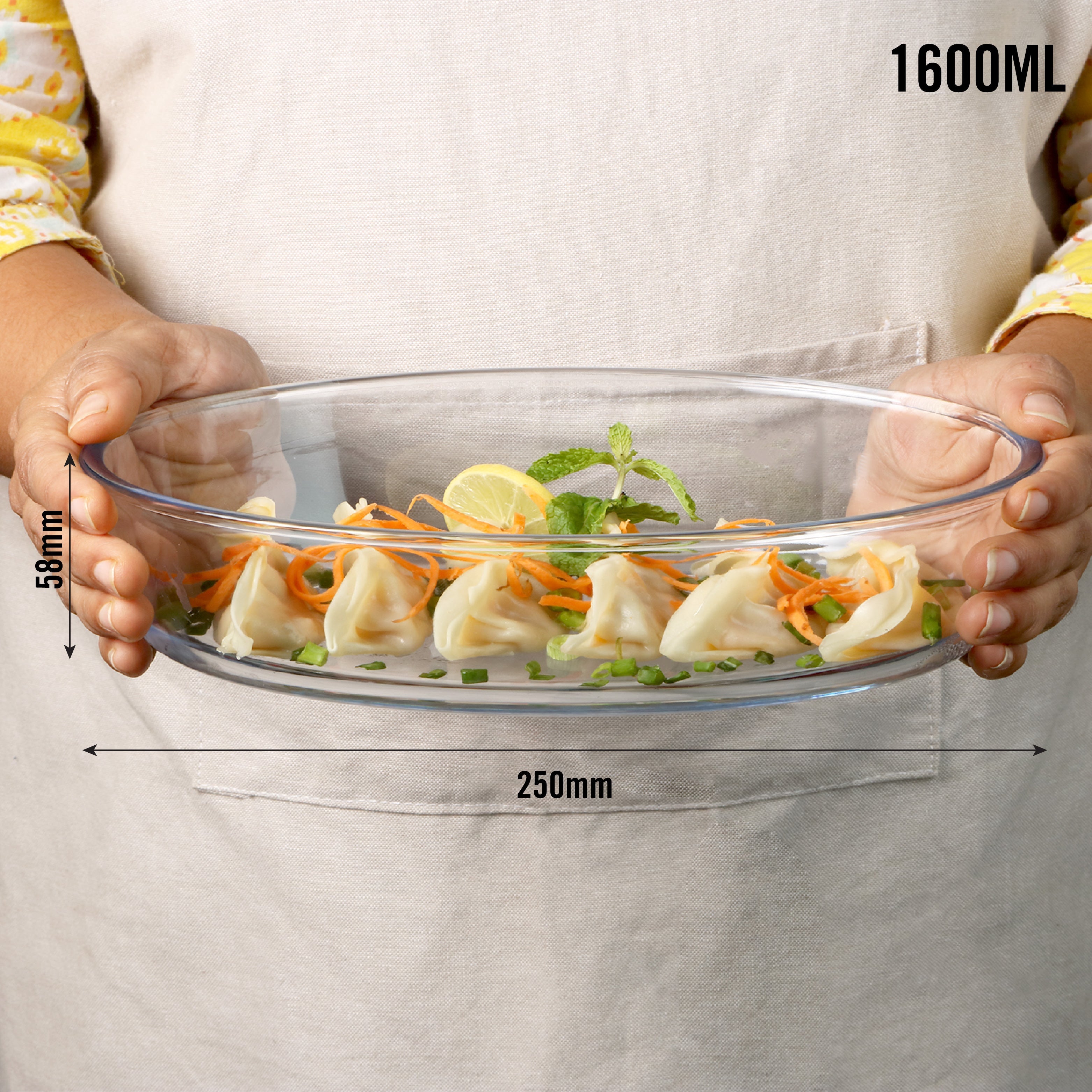 Cello Cosmo Oval Glass Baking Dish, 1600ml – Clear - view 5