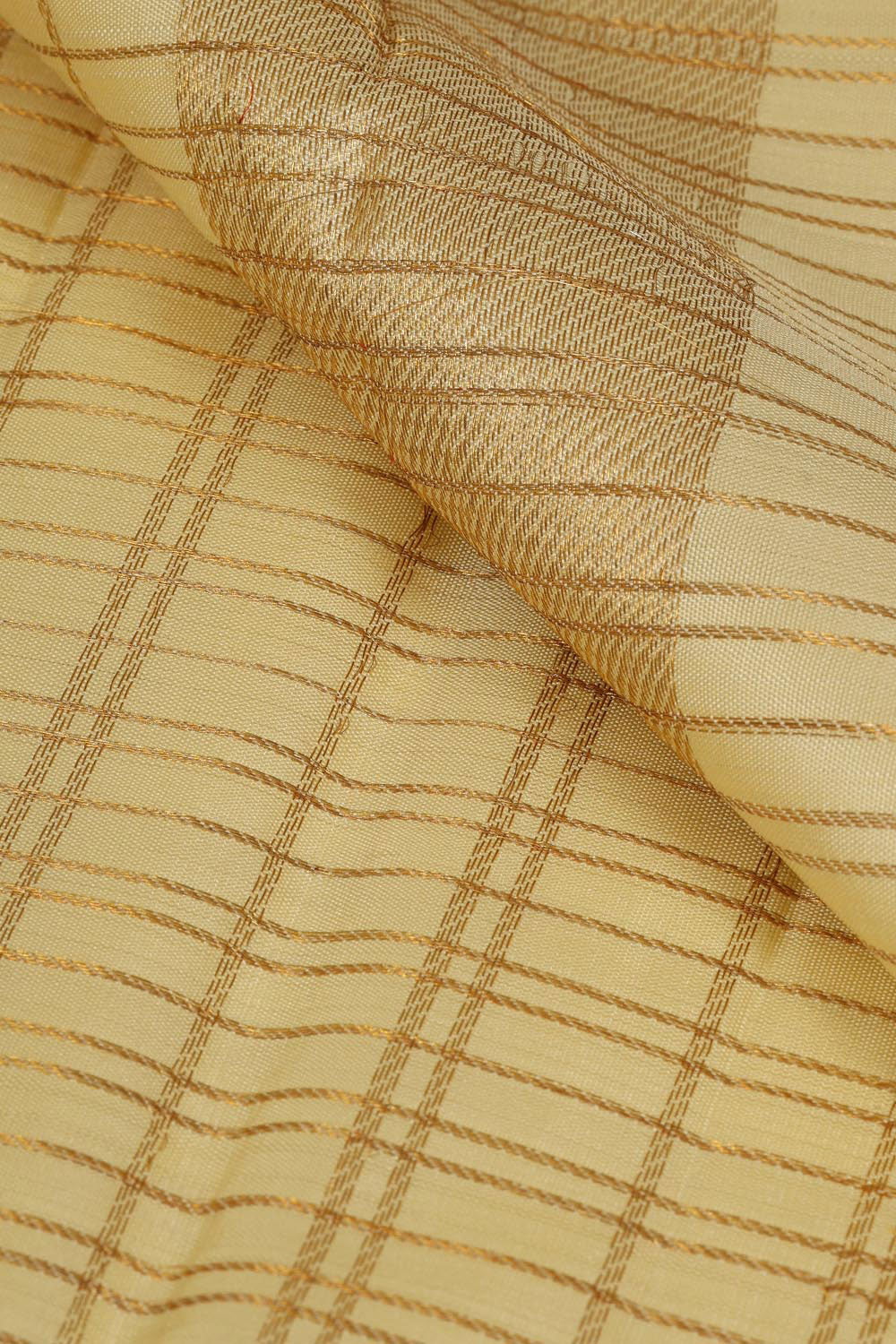 Kalanjali Kanchi Silk Light Beige Traditional Dhoti With Kanduva (8 X 4) - view 3