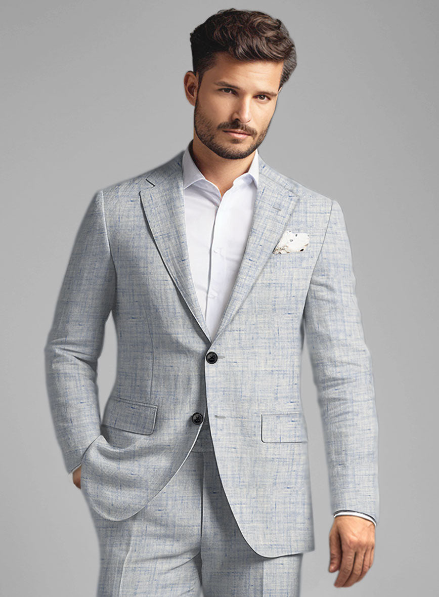 StudioSuits Solbiati Cloudweave Blue Linen Jacket - view 2
