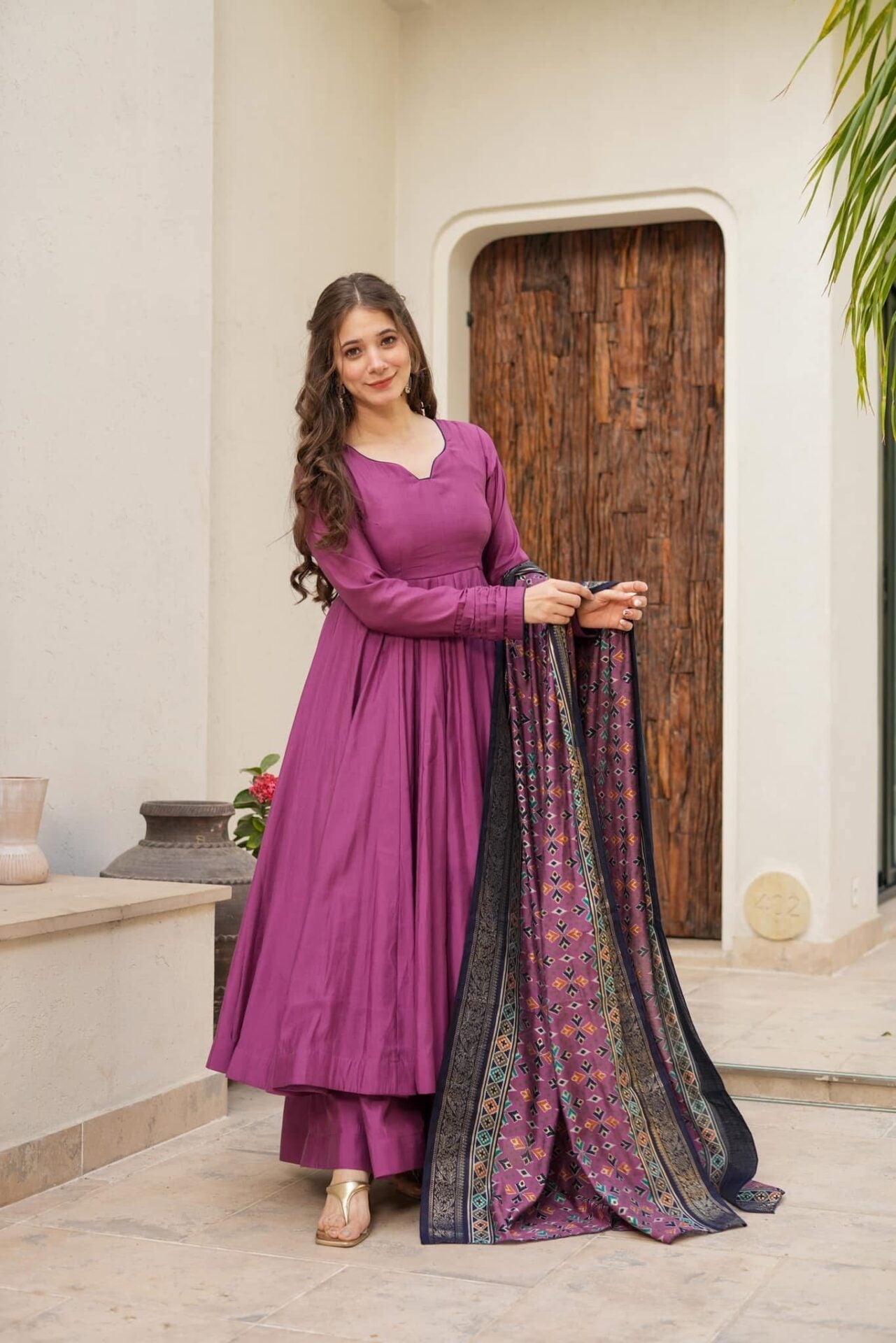 Idaho-o Kashni purple new muslin suit set - view 2