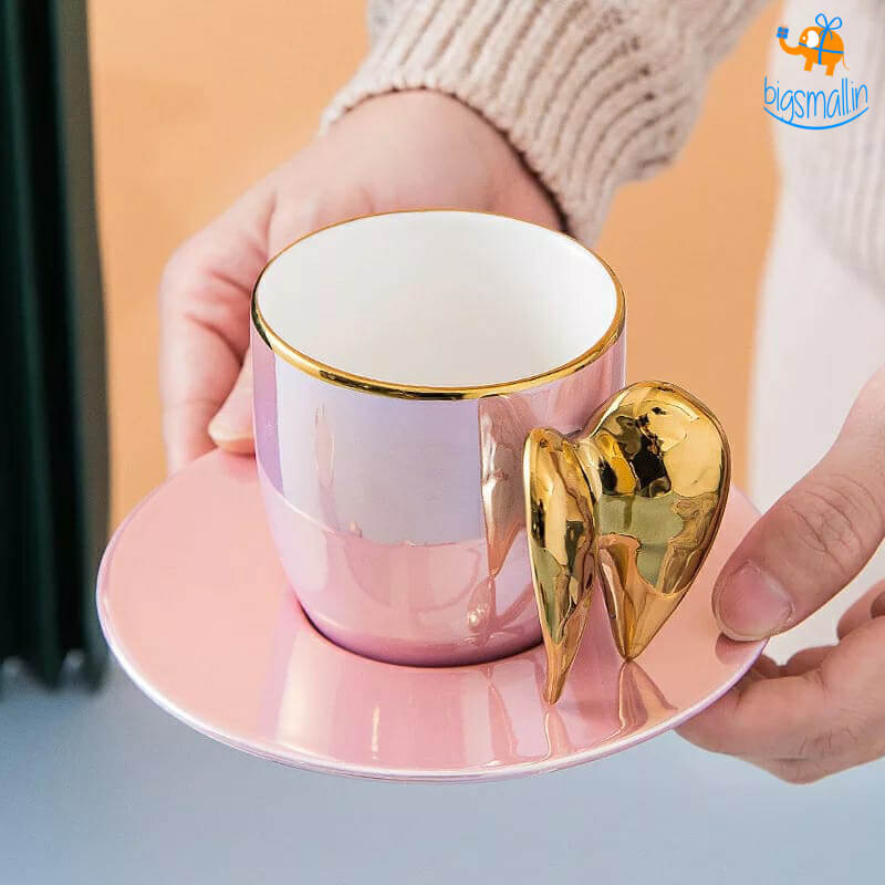Bigsmall_hmk 3D Angel Wings Mug with Saucer - view 6