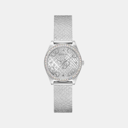 Guess Boa Women Quartz Silver Dial Analog Mesh Watch GW0748L1