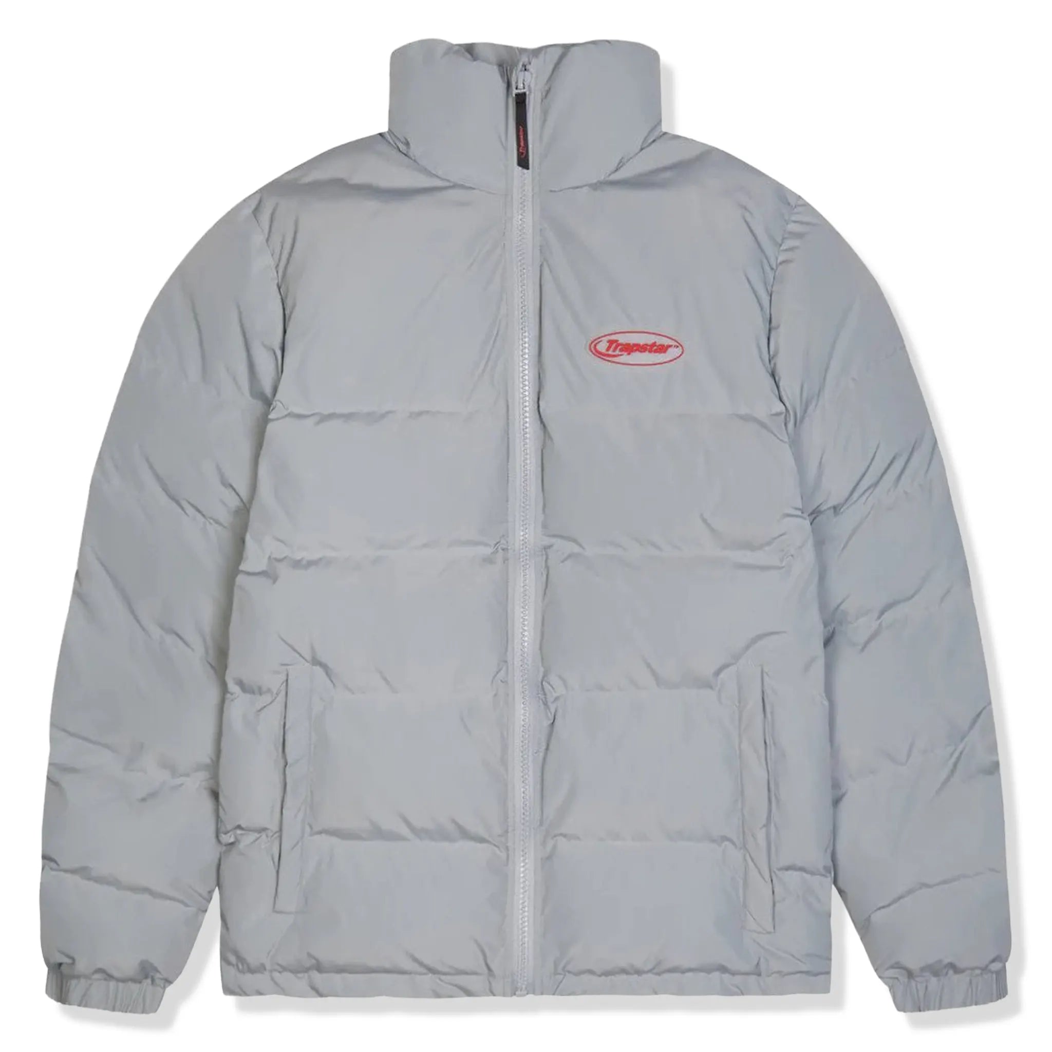 Trapstar Hyperdrive Light Grey Red Puffer Jacket