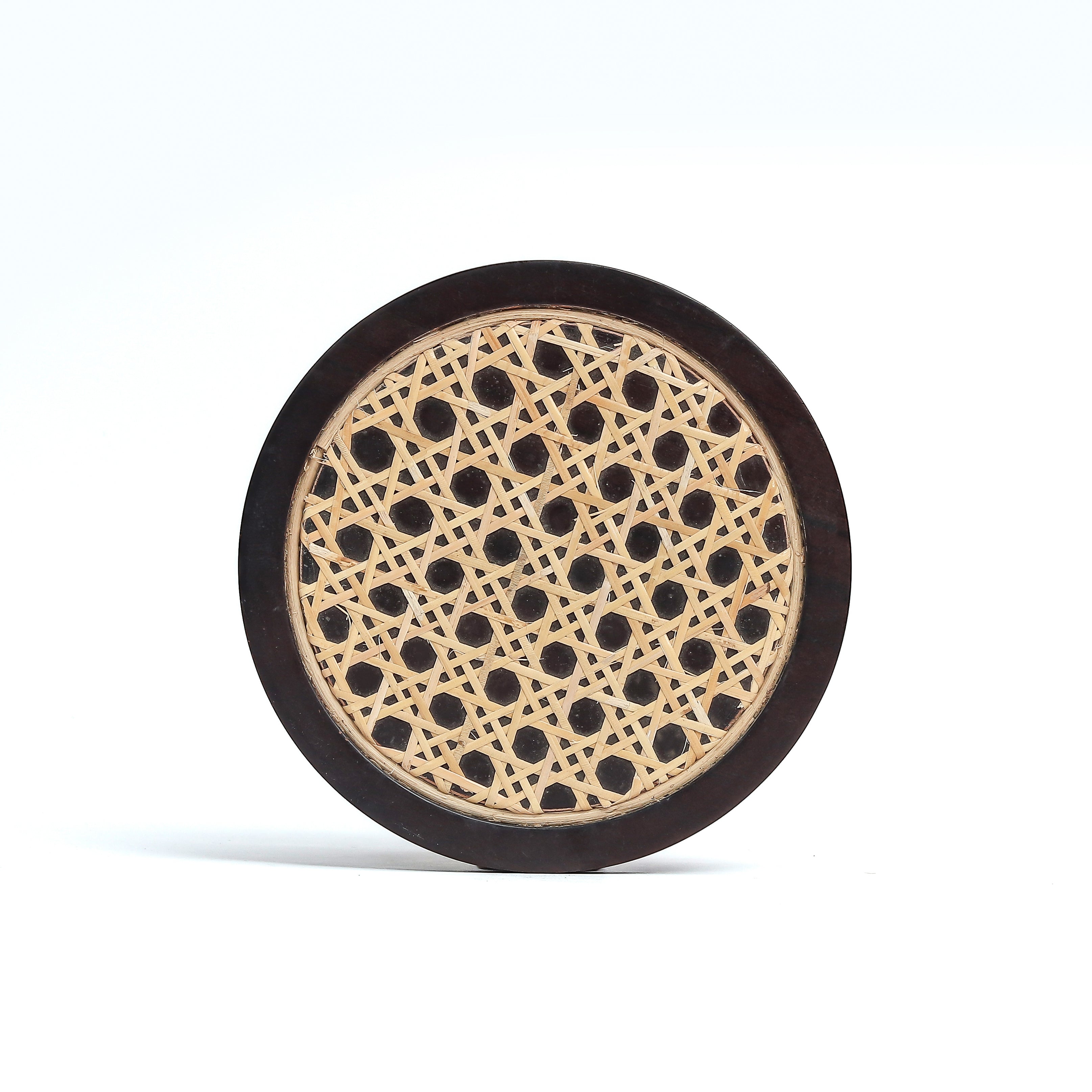 STUDIO TRATAKA Black - Rosemary Walnut Disc Wicker Trivet