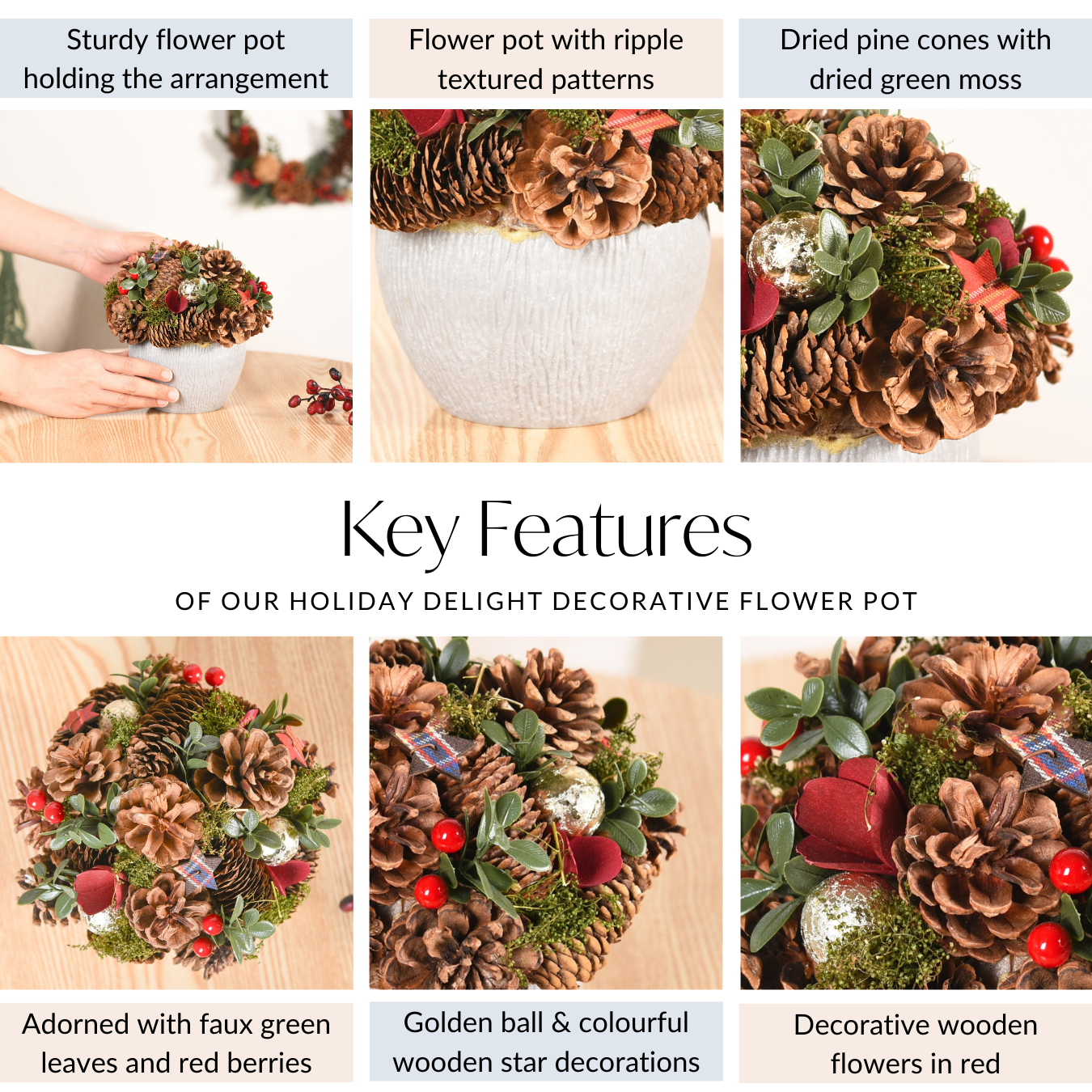 Nestasia Holiday Delight Decorative Flower Pot - view 5