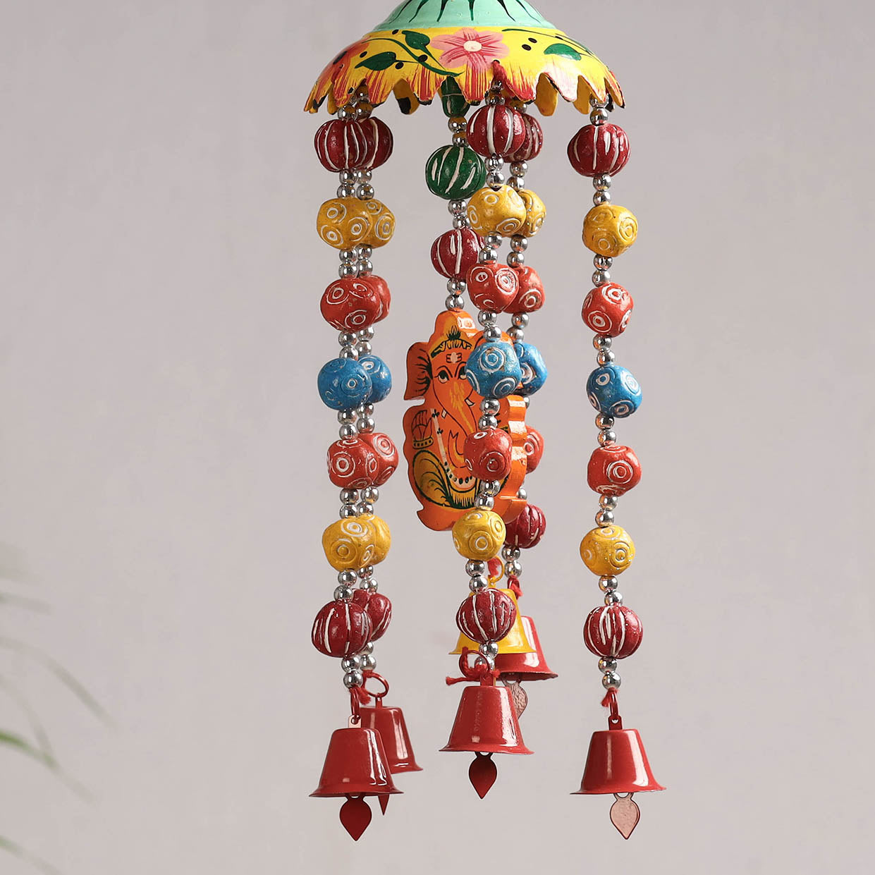 DEVENDRA SINGH Banaras Handpainted Wooden & Terracotta Beads Decorative Jhumar Hanging - view 2