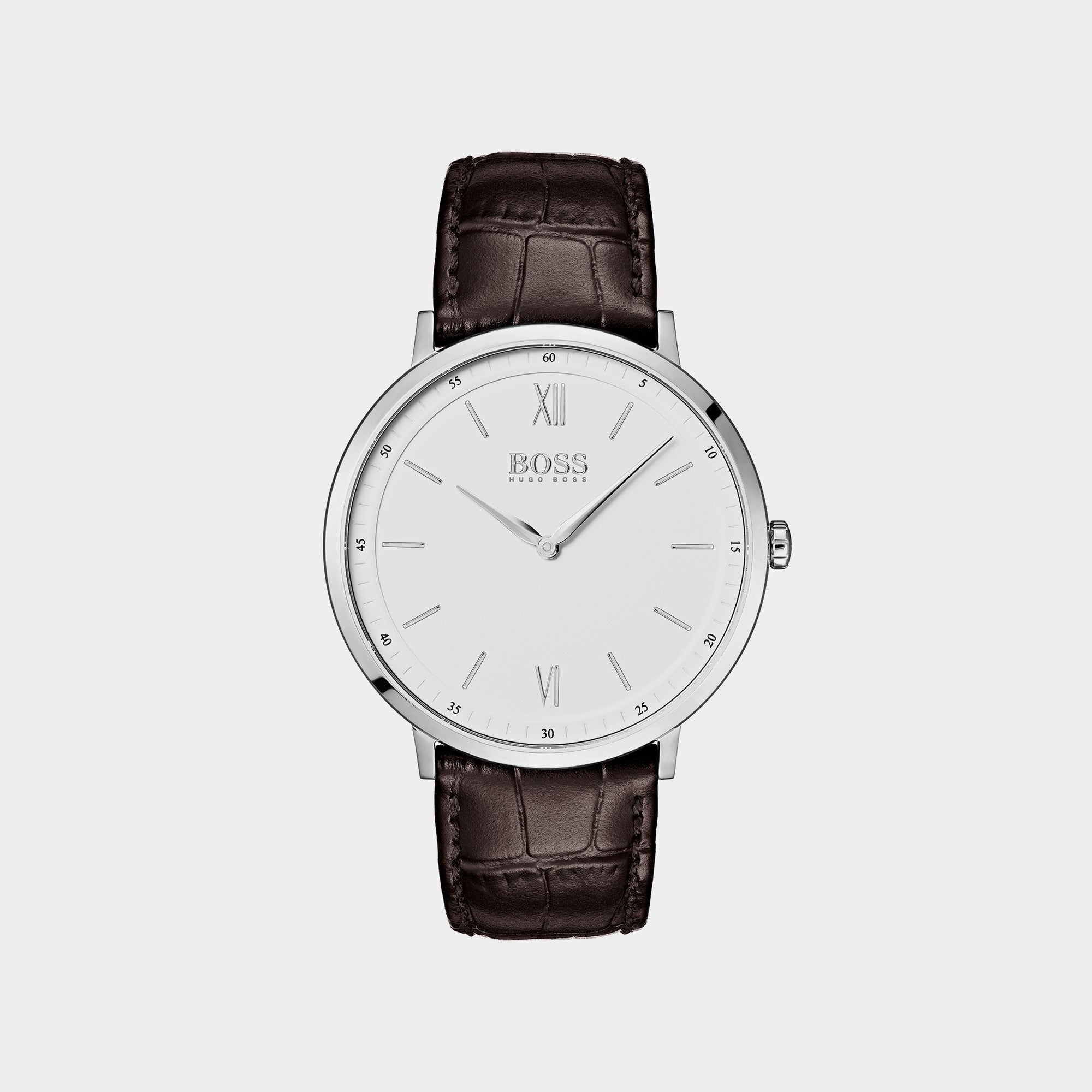 Boss Essential Men Quartz White Dial Analog Leather Watch 1513646