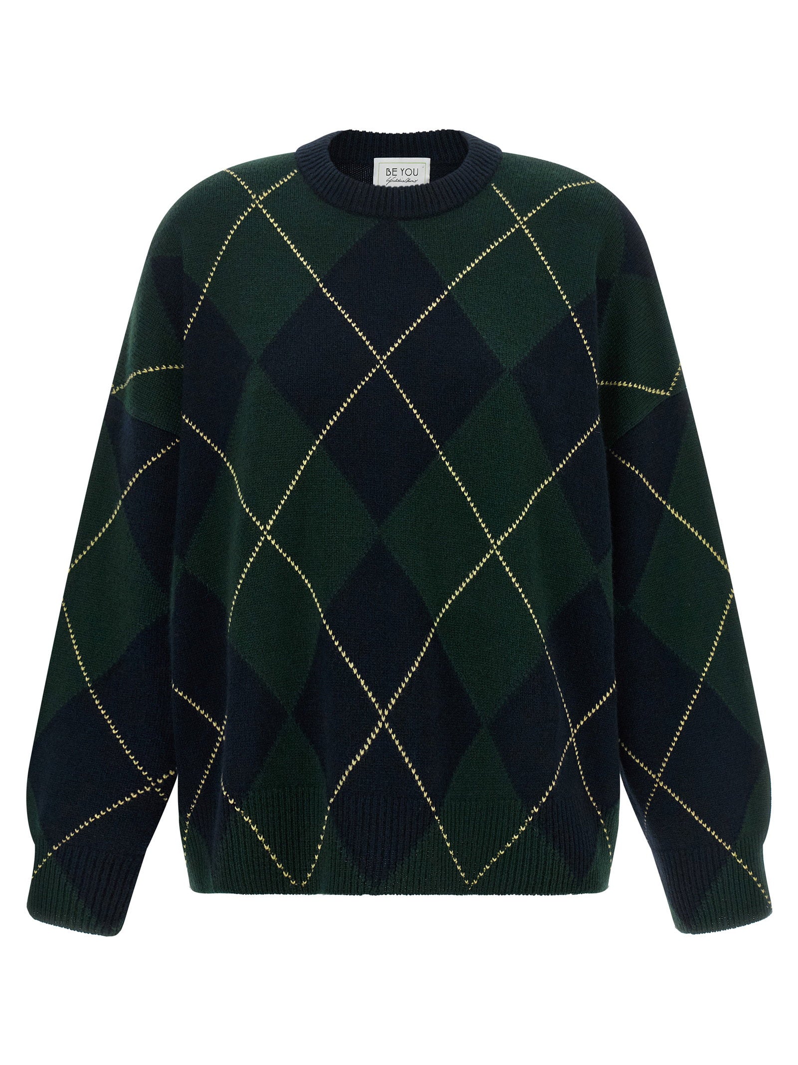 Be You Diamond-shaped Crew Neck Sweater – 100% cashmere
