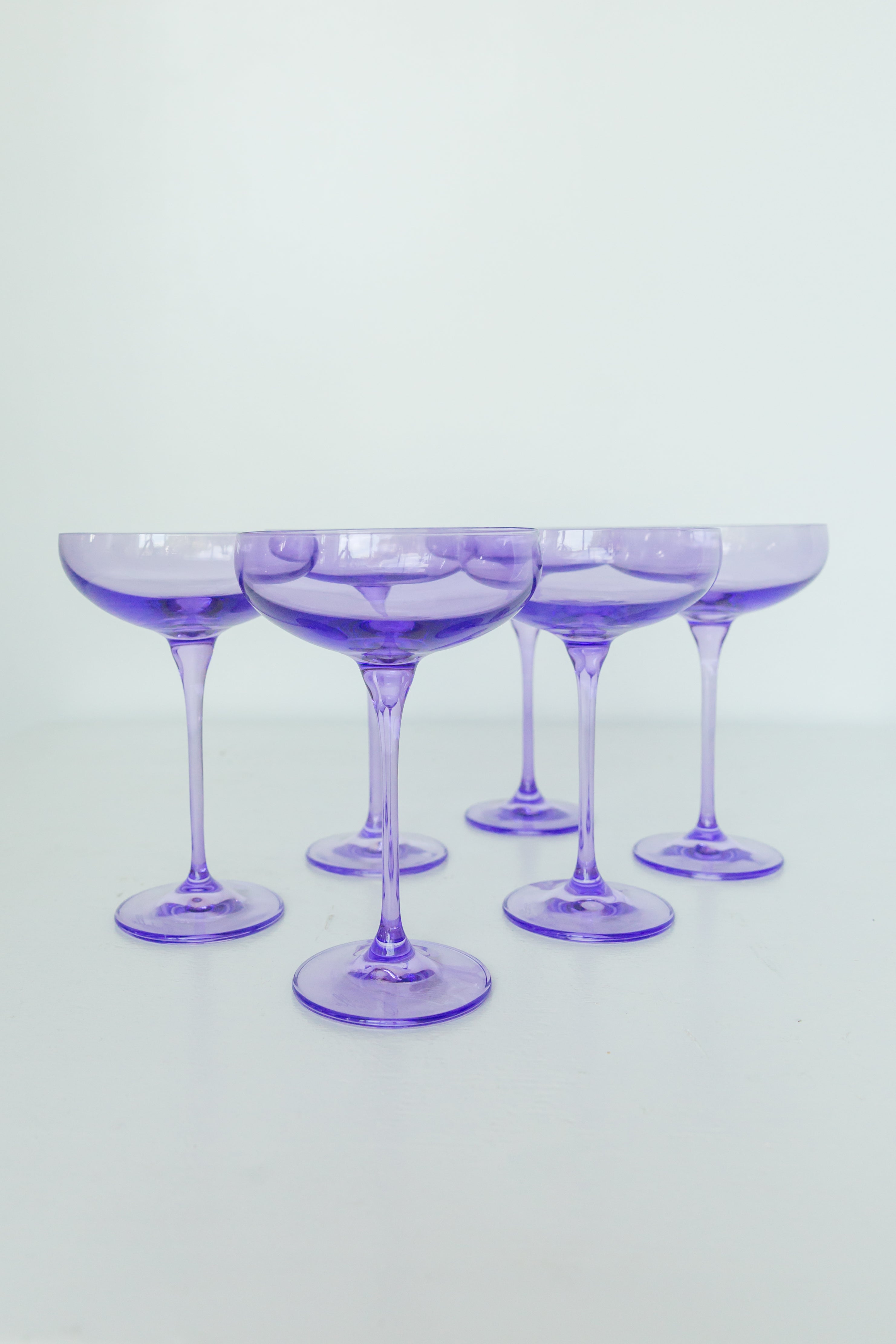 Estelle Colored Glass Estelle Colored Champagne Coupe Stemware - Set of 6 {Lavender} - view 2