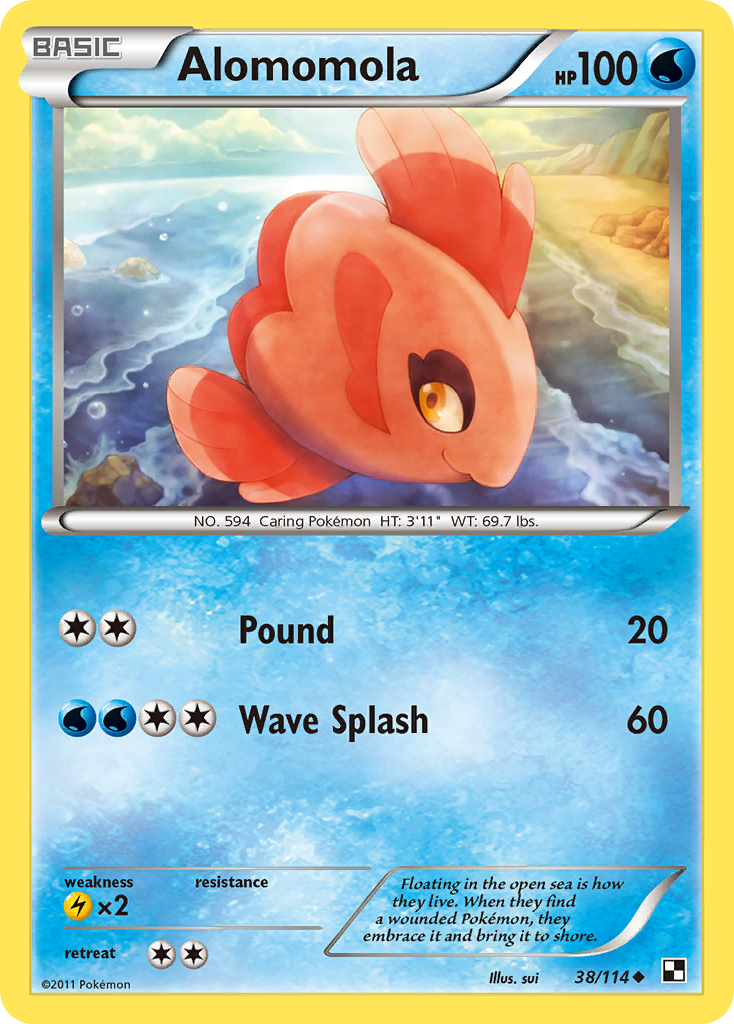 Uncommon bw1-38 non-holo – Pokémon Alomomola - 38/114 - Uncommon [bw1-38] [Non-Holo] - Alomomola - 38/114 - Uncommon