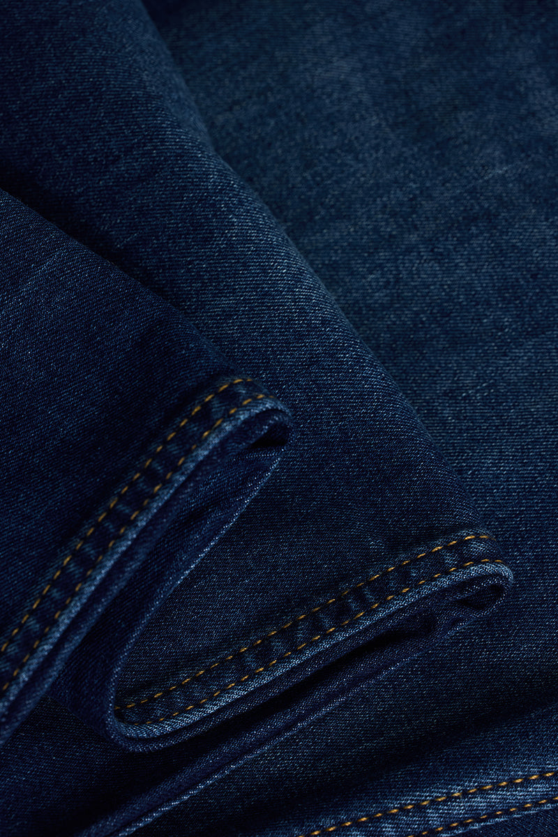 SNITCH Dark Blue Tapered Fit Jeans - view 8