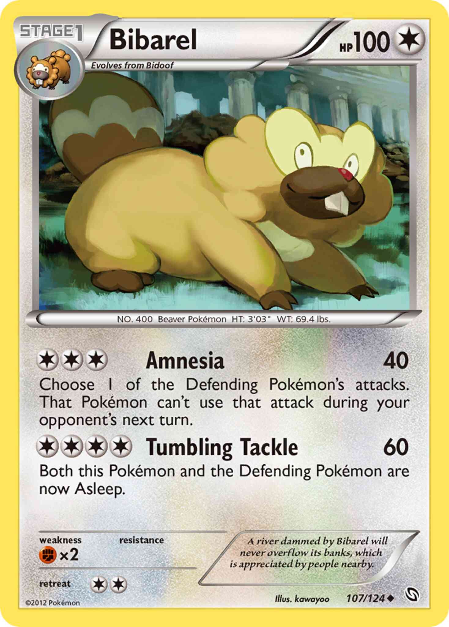 Uncommon bw6-107 reverse – Pokémon Bibarel - 107/124 - Uncommon [bw6-107] [Reverse Holo]