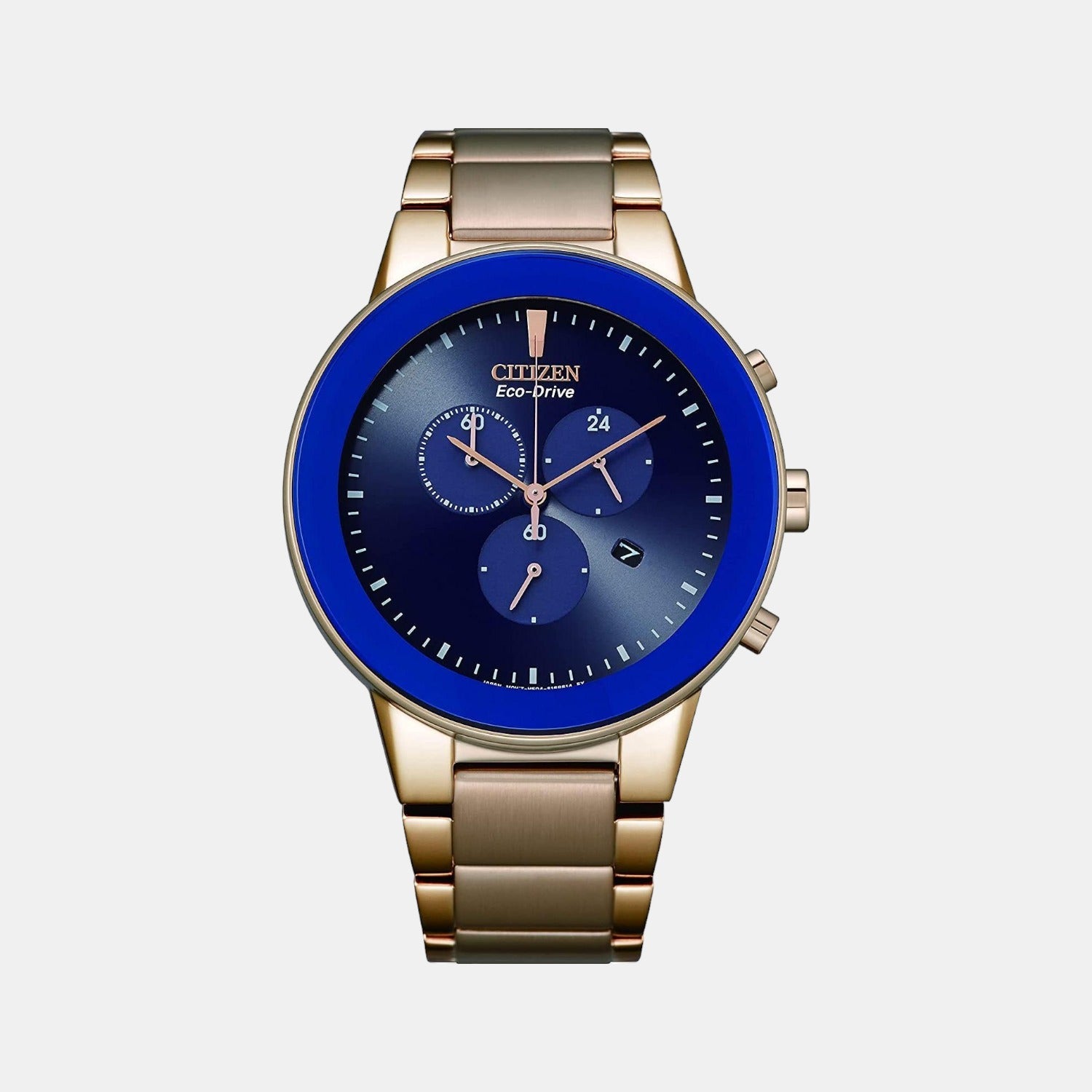 Citizen Axiom Men Quartz Blue Dial Chronograph Stainless Steel Watch AT2243-87L