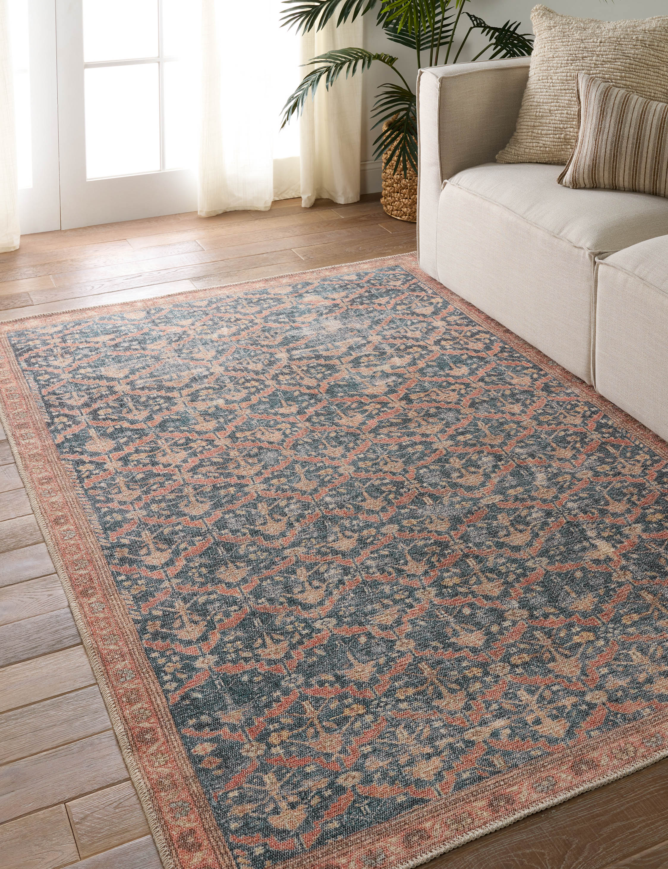 Lulu and Georgia Stellan Rug – Navy and Rust - view 2