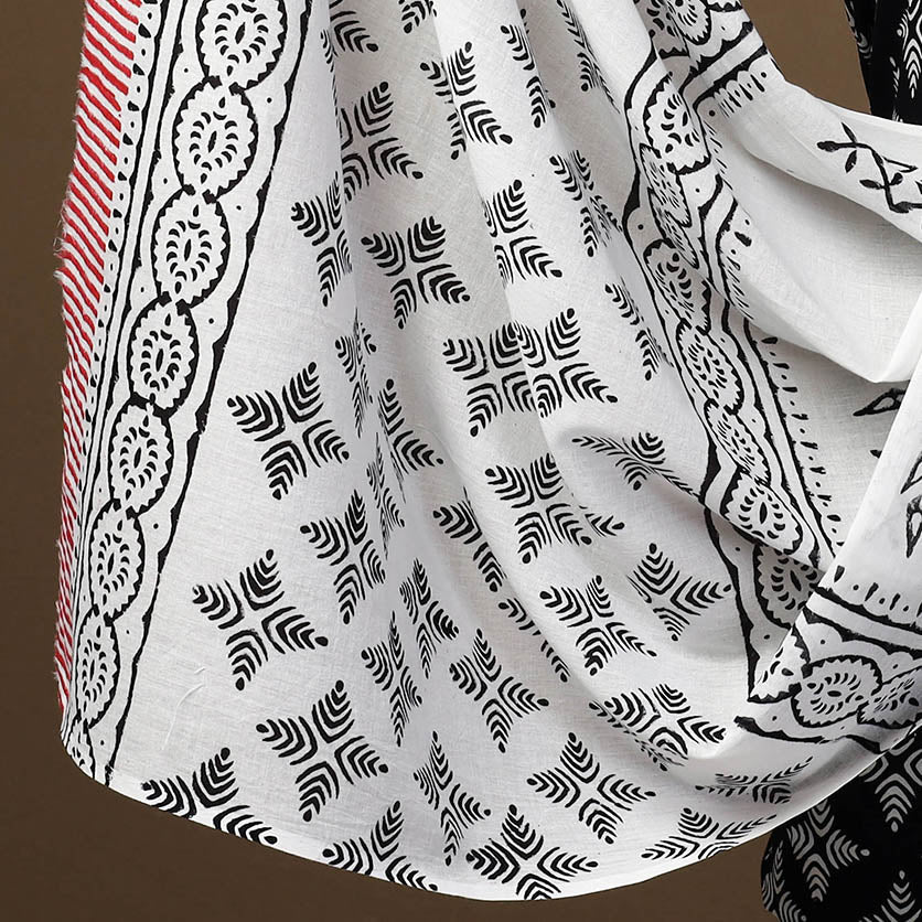 ARTISAN HAND BLOCK PRINTS Black - 3pc Sanganeri Block Print Cotton Dress Material 13 - view 4