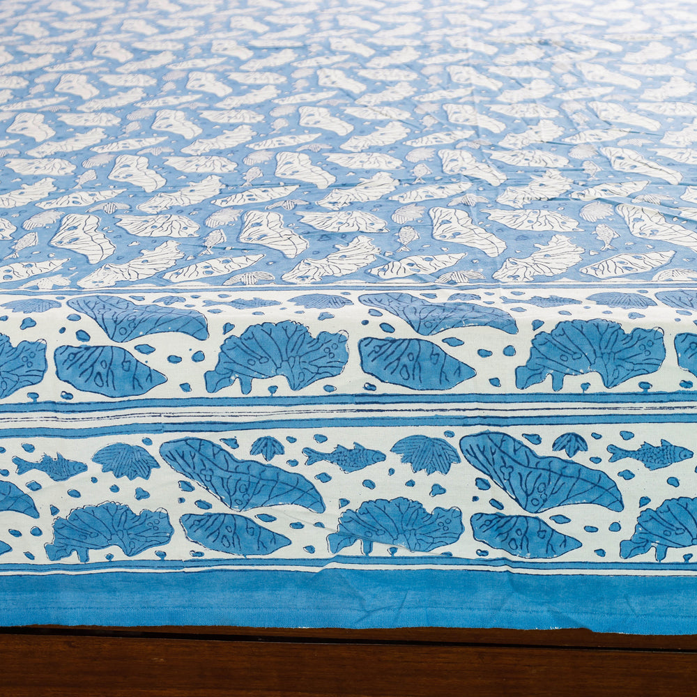 HAVELI CHRONICLES Blue - Block Print Cotton Double Sanganeri Bed Sheet - view 3