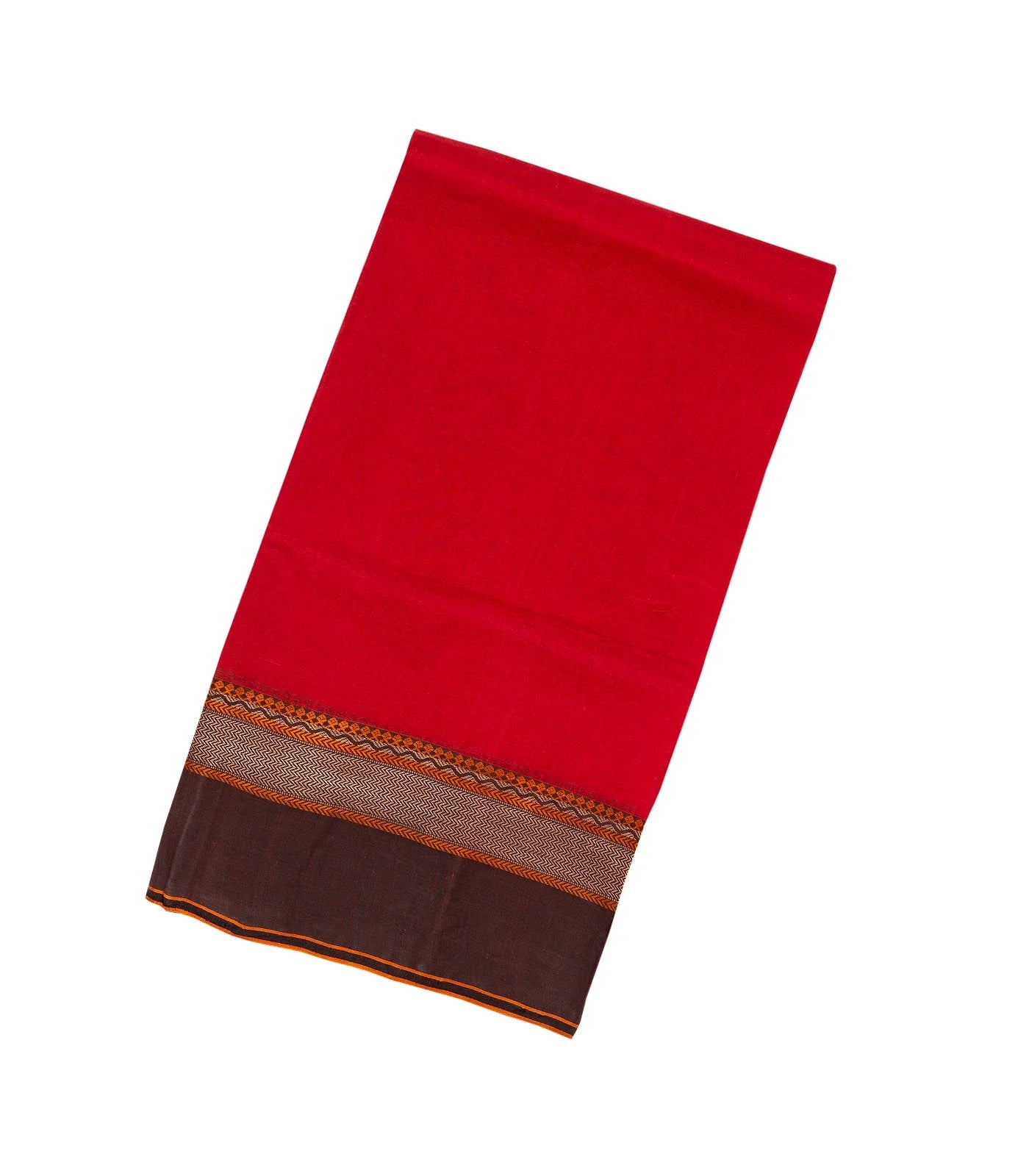 RmKV Red Bengal Cotton Saree With Black Border