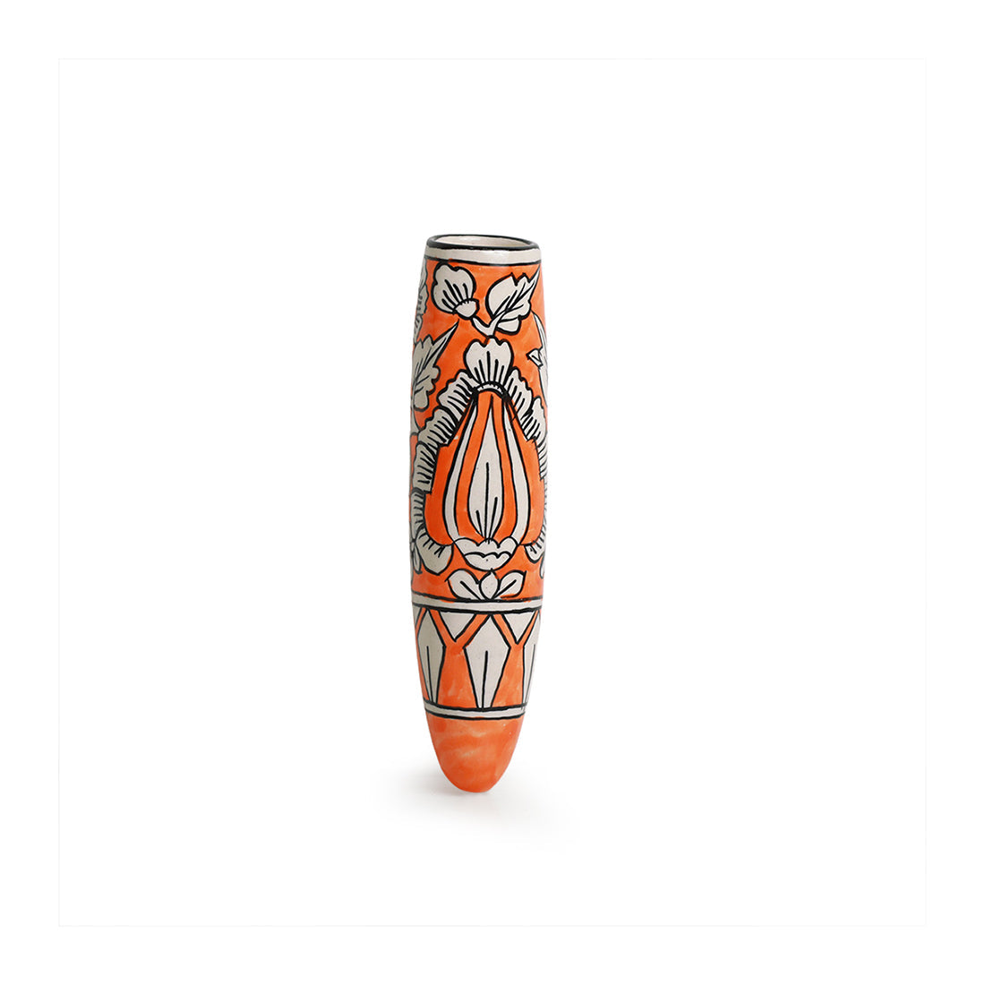 EXCLUSIVELANE 'Mughal Saffron' Magnetic Fridge Planter In Ceramic - view 2