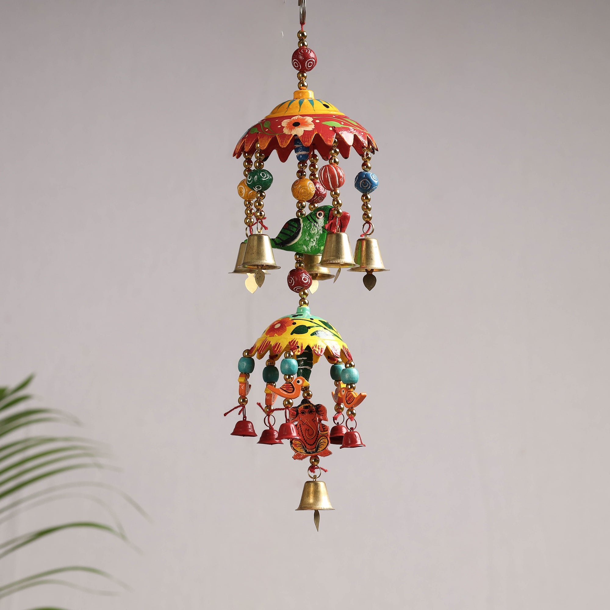 DEVENDRA SINGH Banaras Handpainted Wooden & Beadwork Decorative Jhumar Hanging - view 2