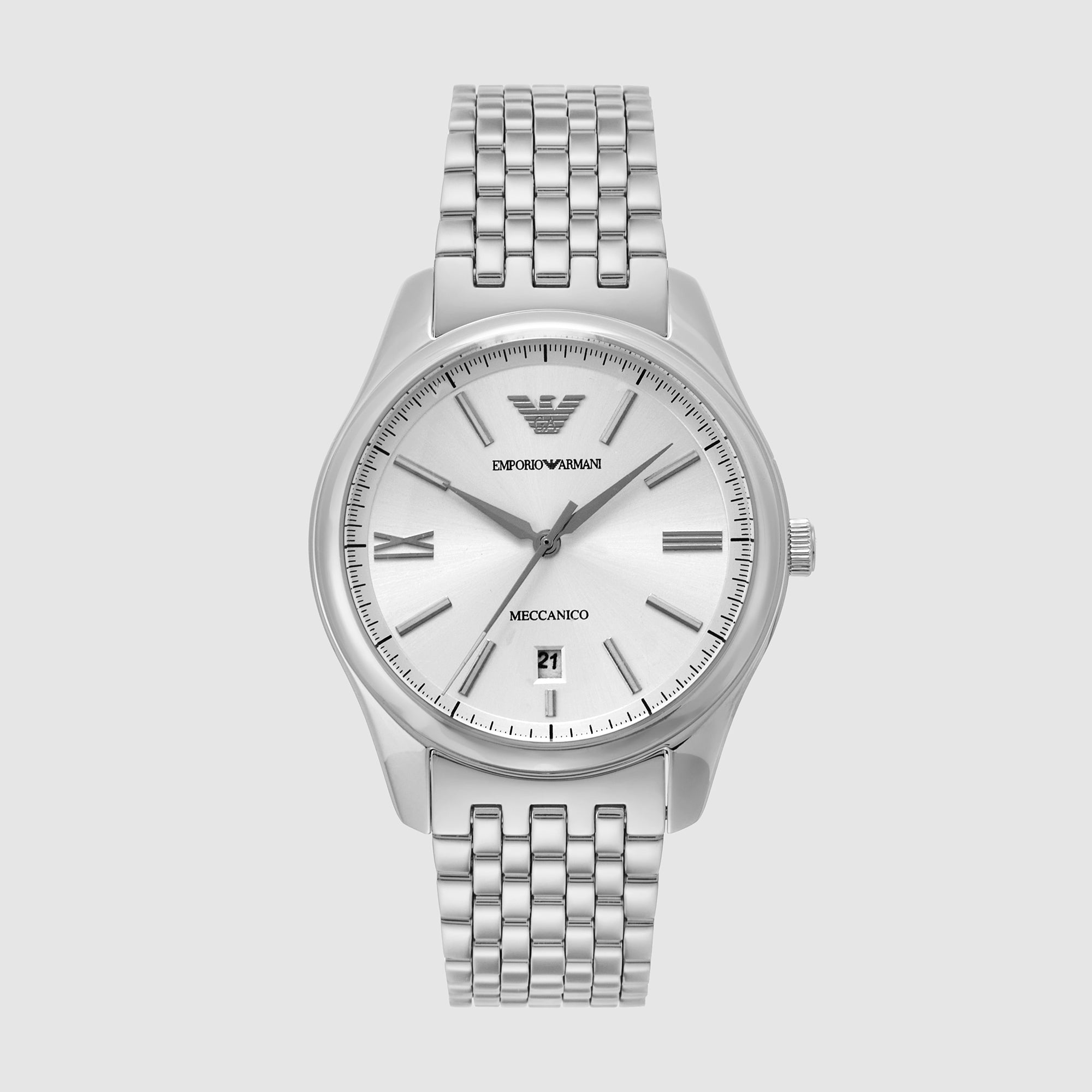 Emporio Armani Antonio Men Automatic White Dial Analog Stainless Steel Watch AR60076