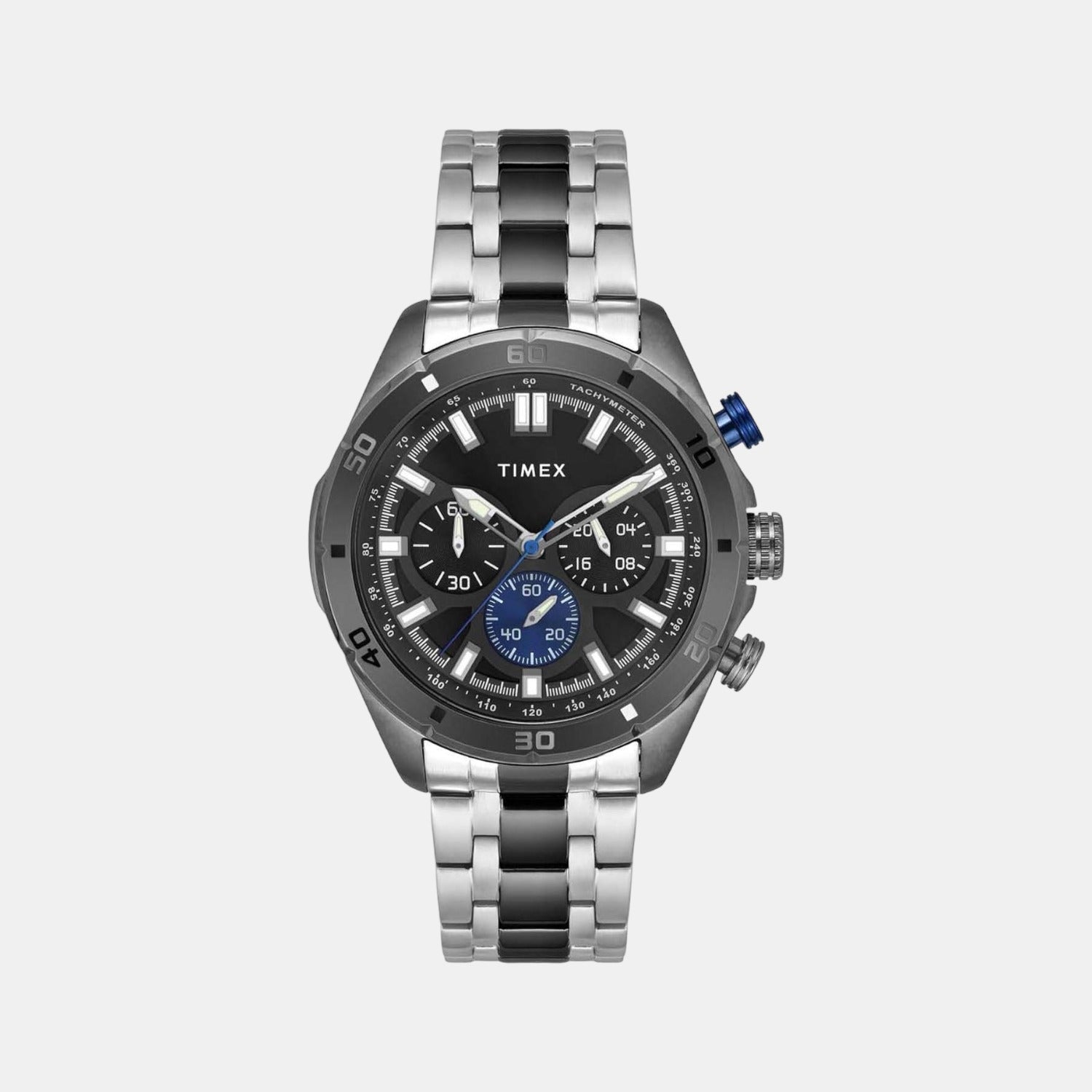Timex E Class Men Quartz Black Dial Chronograph Stainless Steel Watch TWEG20301