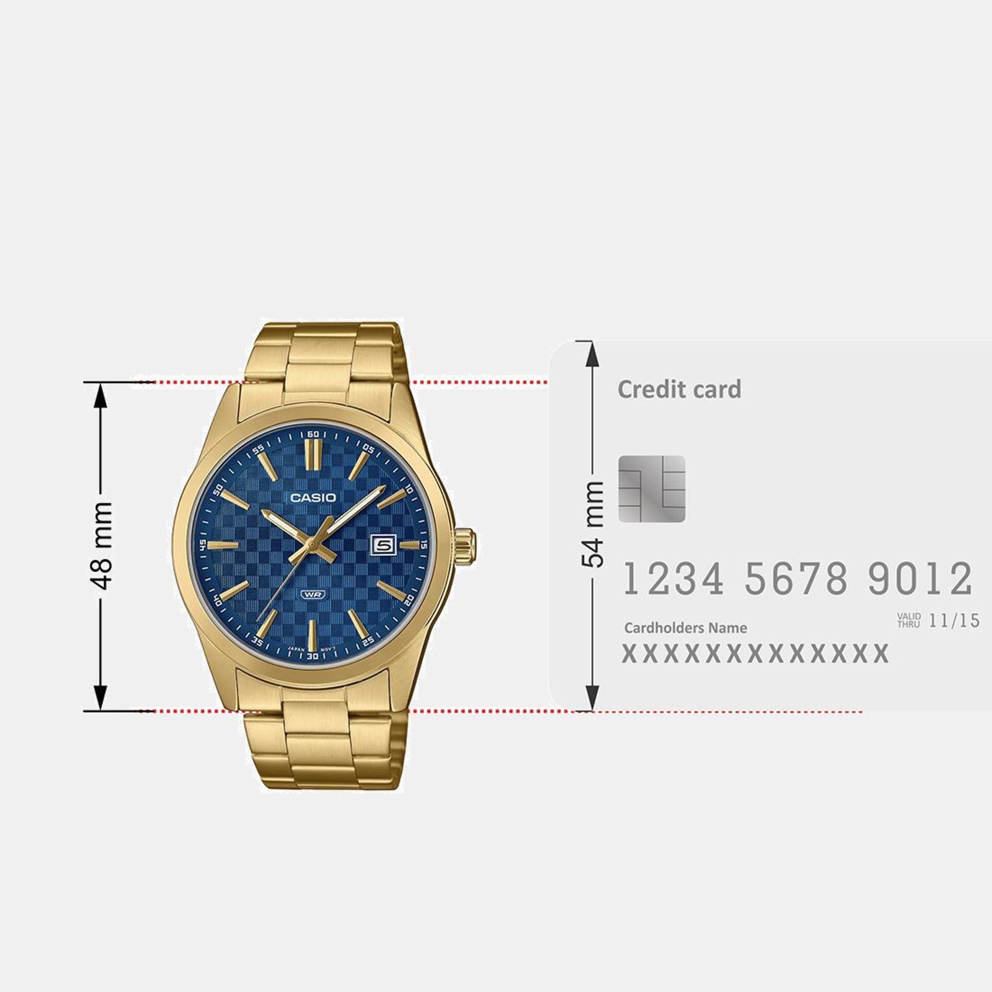 Casio Enticer Men Quartz Blue Dial Analog Stainless Steel Watch A2245 - view 8