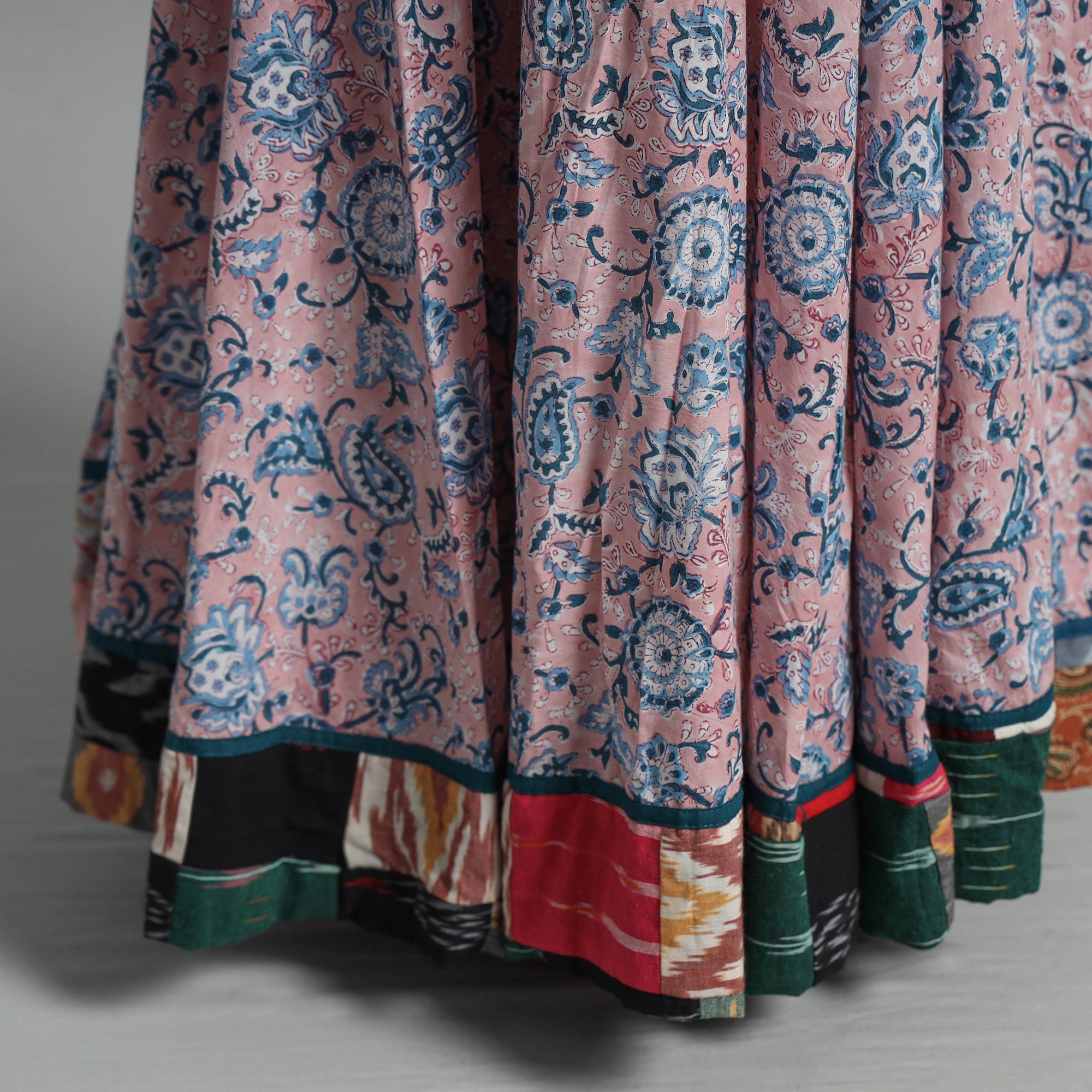 NOORI BAZAR Pink - Sanganeri Block Print Cotton Long Skirt 10 - view 6
