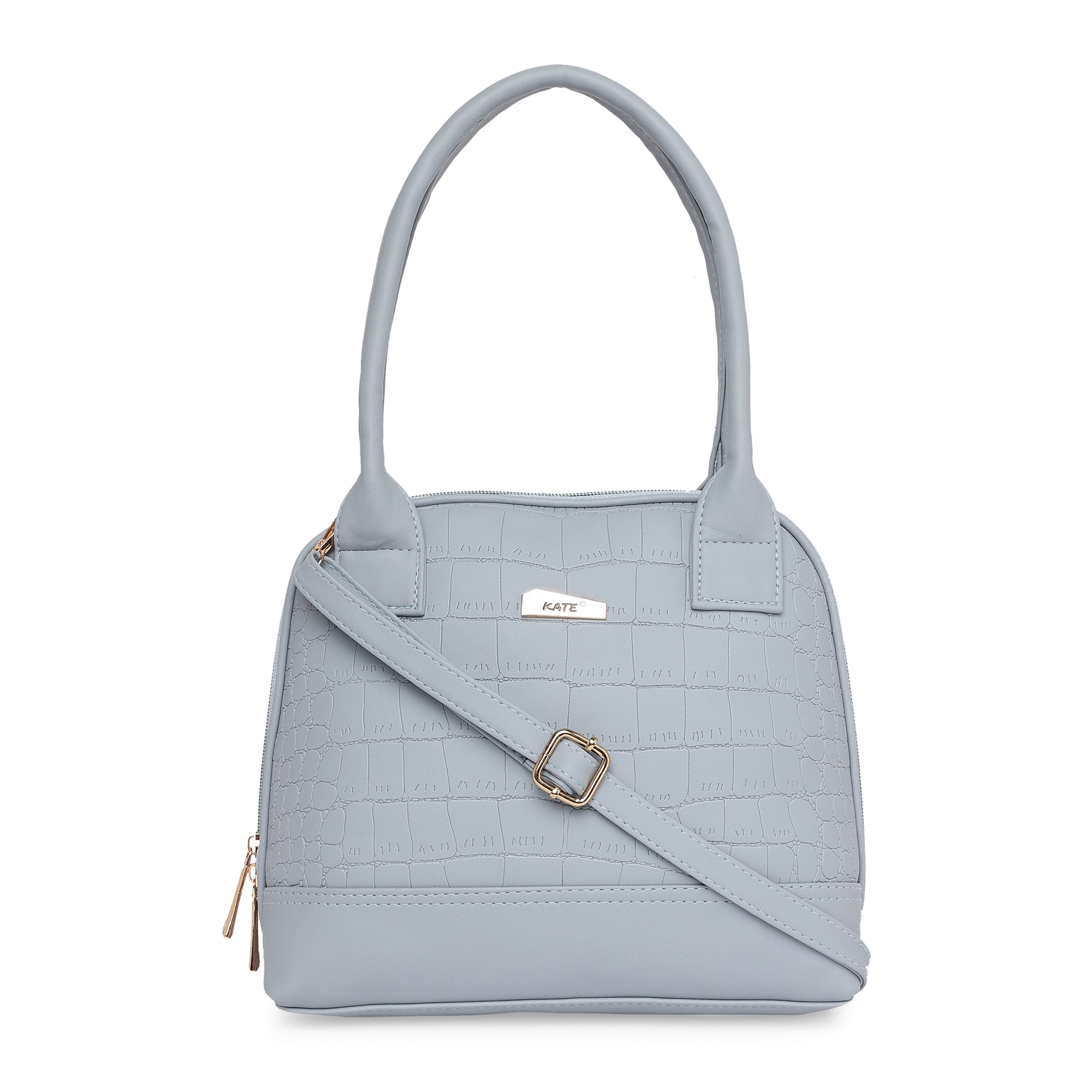 Peachmode Seller Grey Women Vegan Leather Handbag With Belt