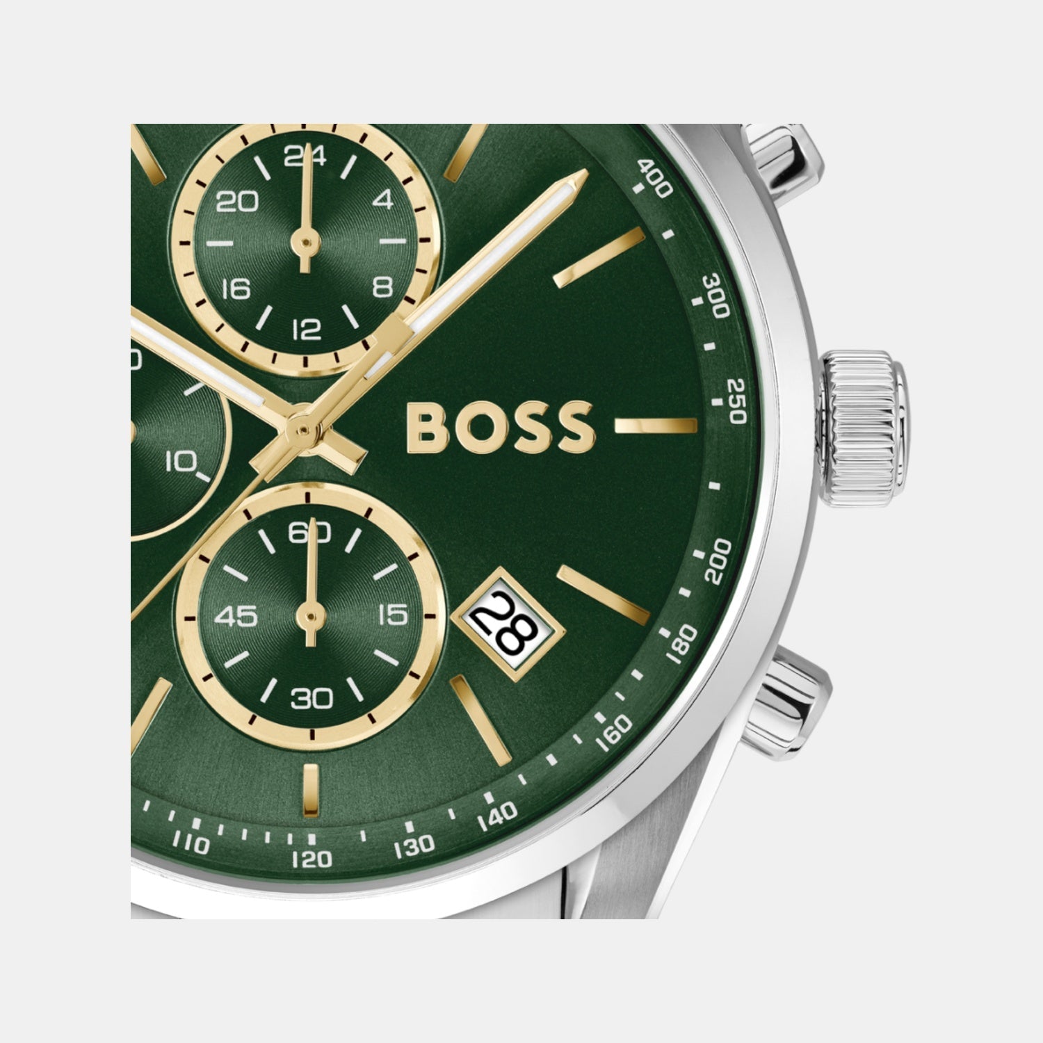 Boss Grand Prix Men Quartz Green Dial Chronograph Stainless Steel Watch 1514266 - view 4