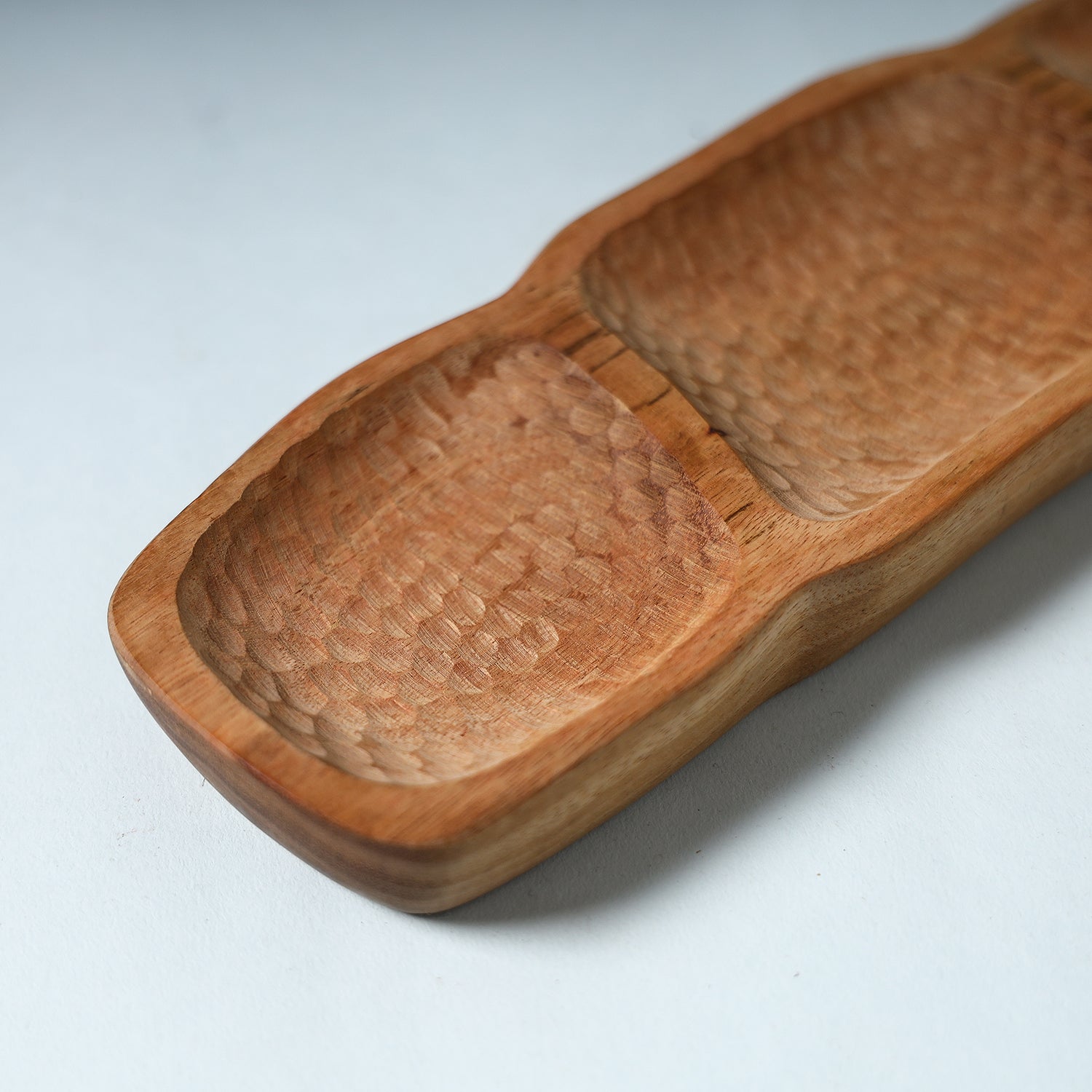 SASHA Brown - Hand Carved Natural Neem Wooden Serving Tray (11 x 3.5 ) - view 3