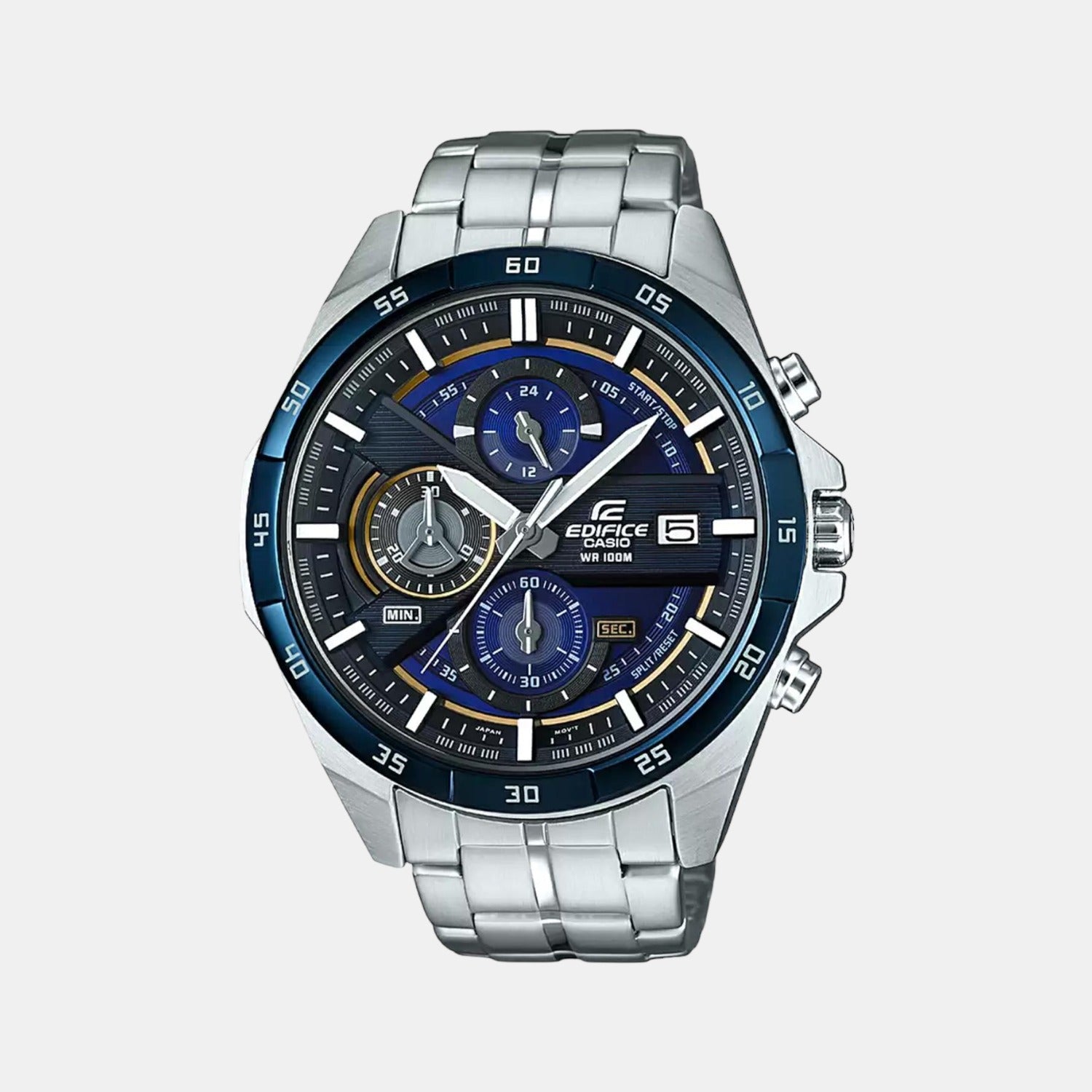 Casio Edifice Men Quartz Black Dial Chronograph Stainless Steel Watch EX362